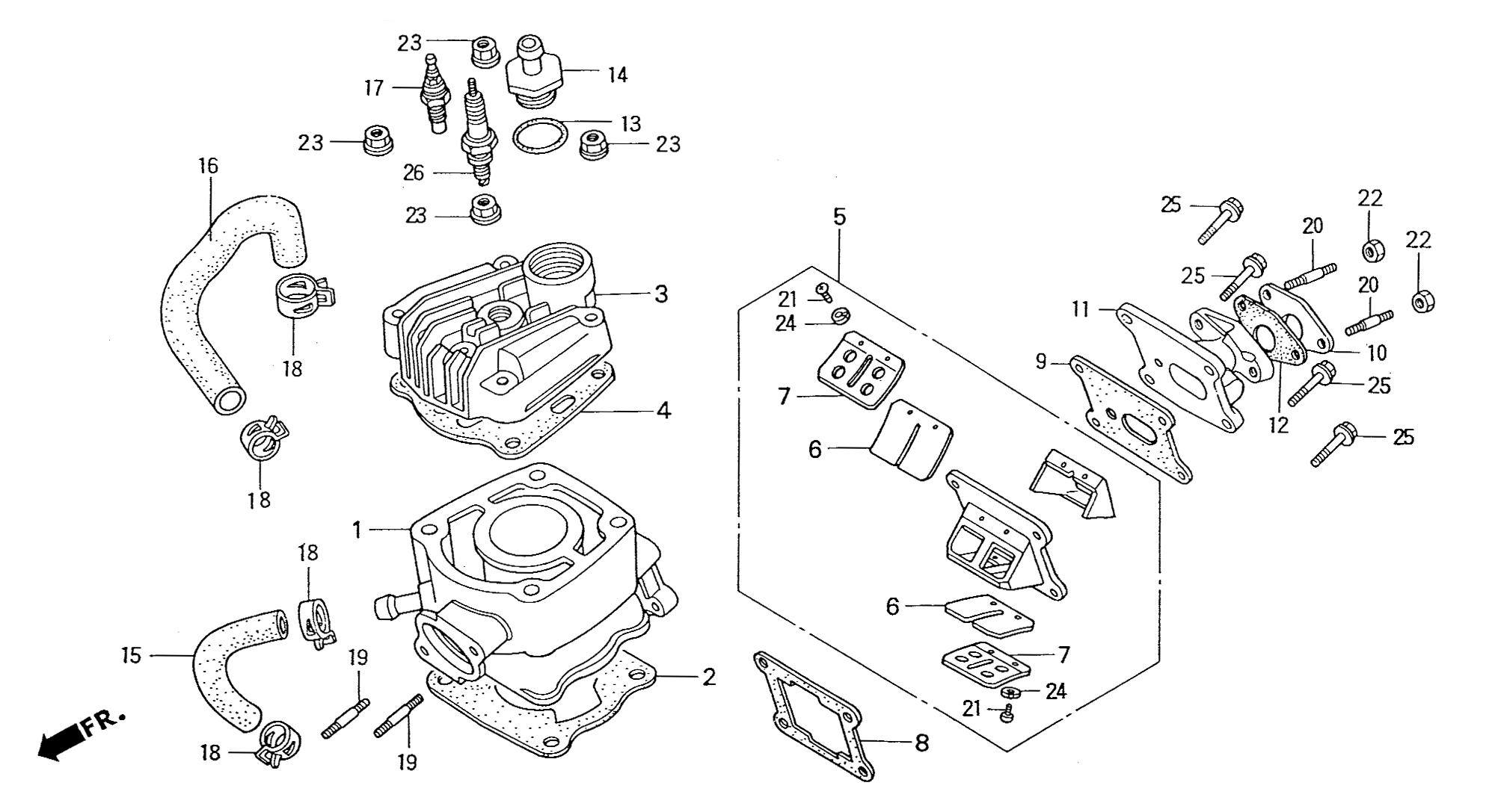 1997 Honda NS50R - E1 Cylinder / Cylinder Head