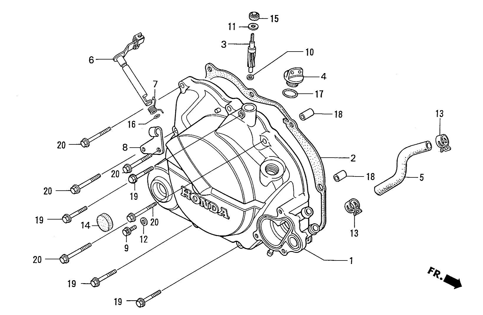 1997 Honda NS50R - E2 Right Crankcase Cover
