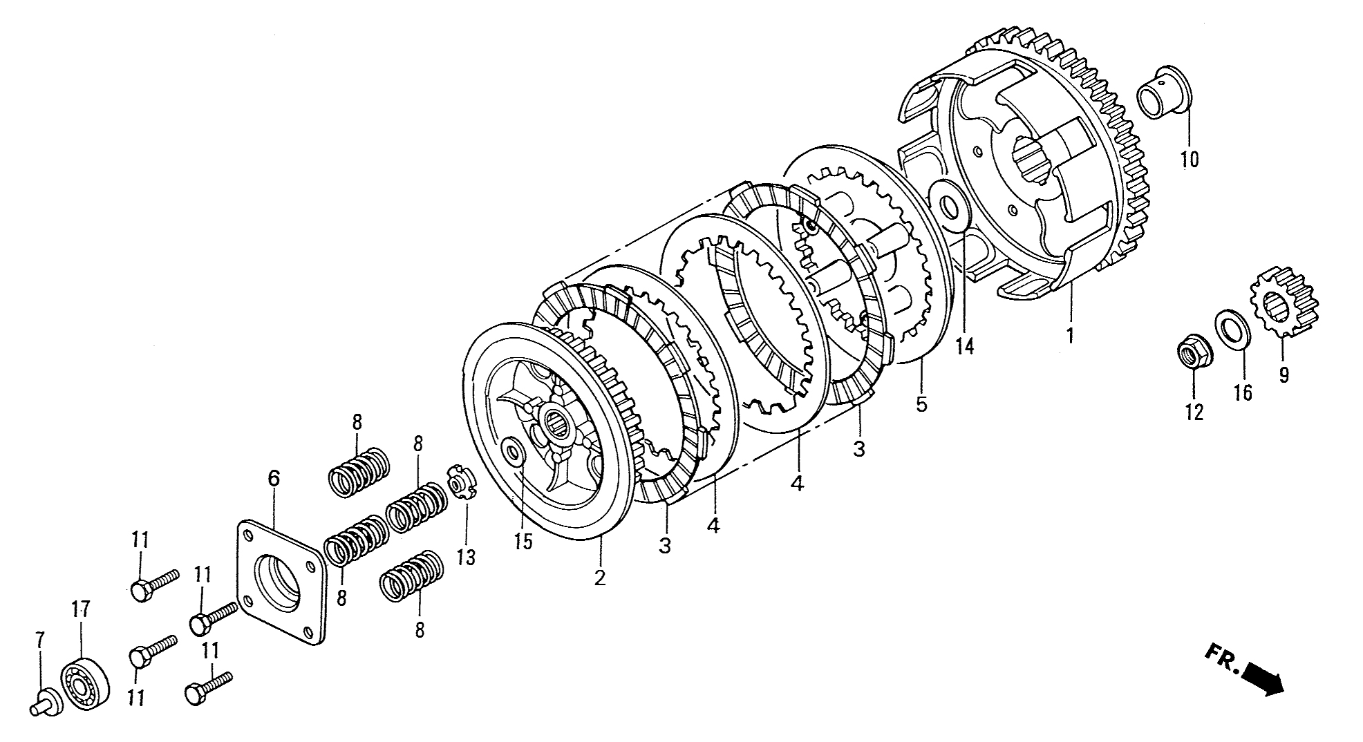 1997 Honda NS50R - E4 Clutch / Primary Drive Gear