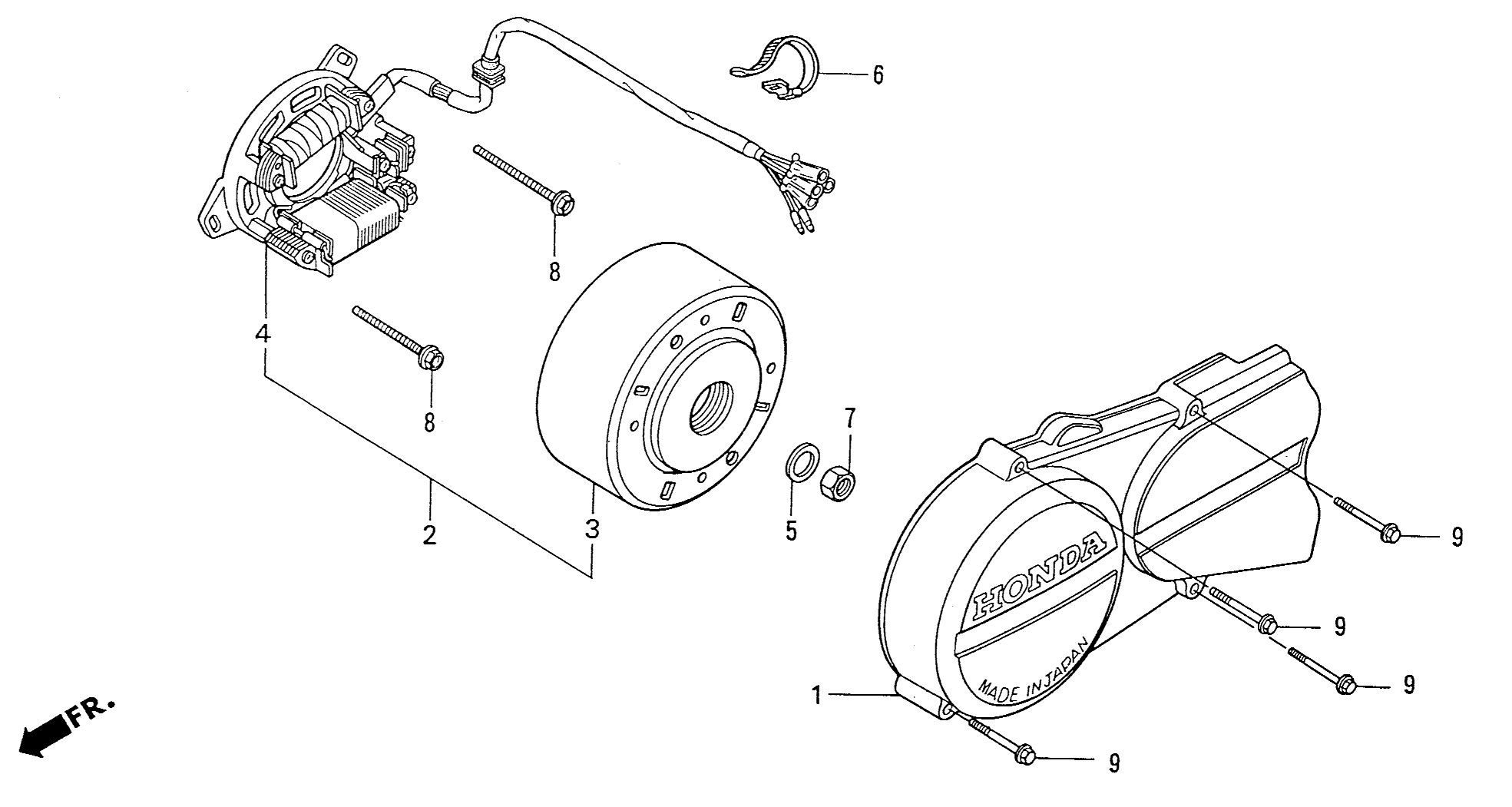 1997 Honda NS50R - E5 Generator / Left Engine Cover
