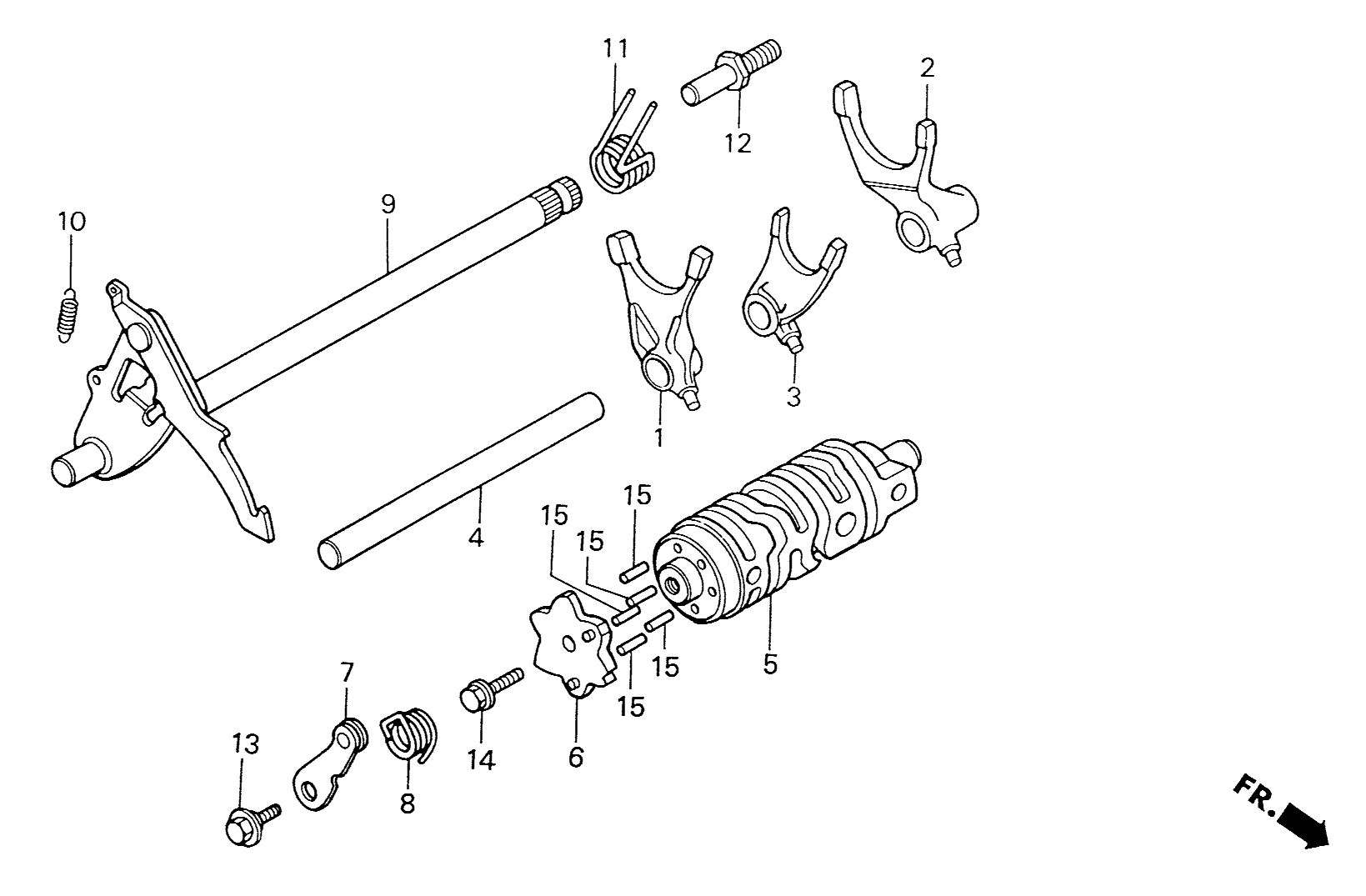 1997 Honda NS50R - E9 Gearshift Drum / Fork