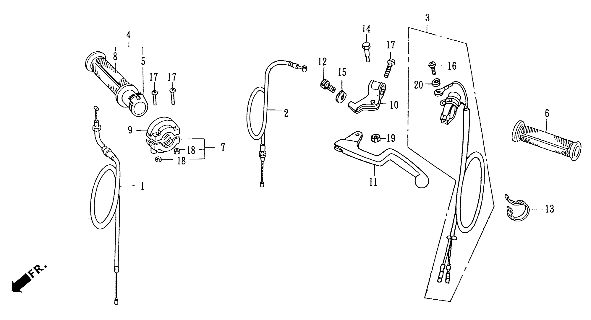 1997 Honda NS50R - F2 Cables / Grips / Left Lever