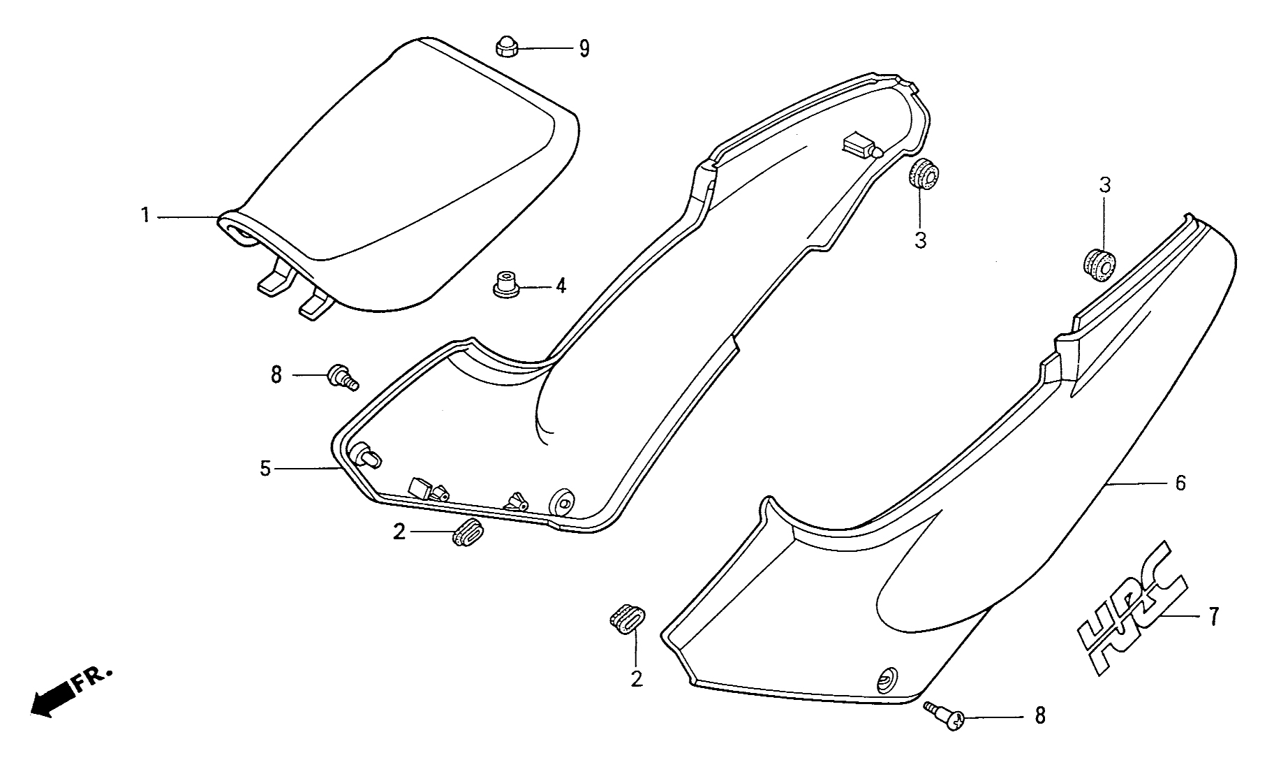 1997 Honda NS50R - F13 Seat / Side Cover