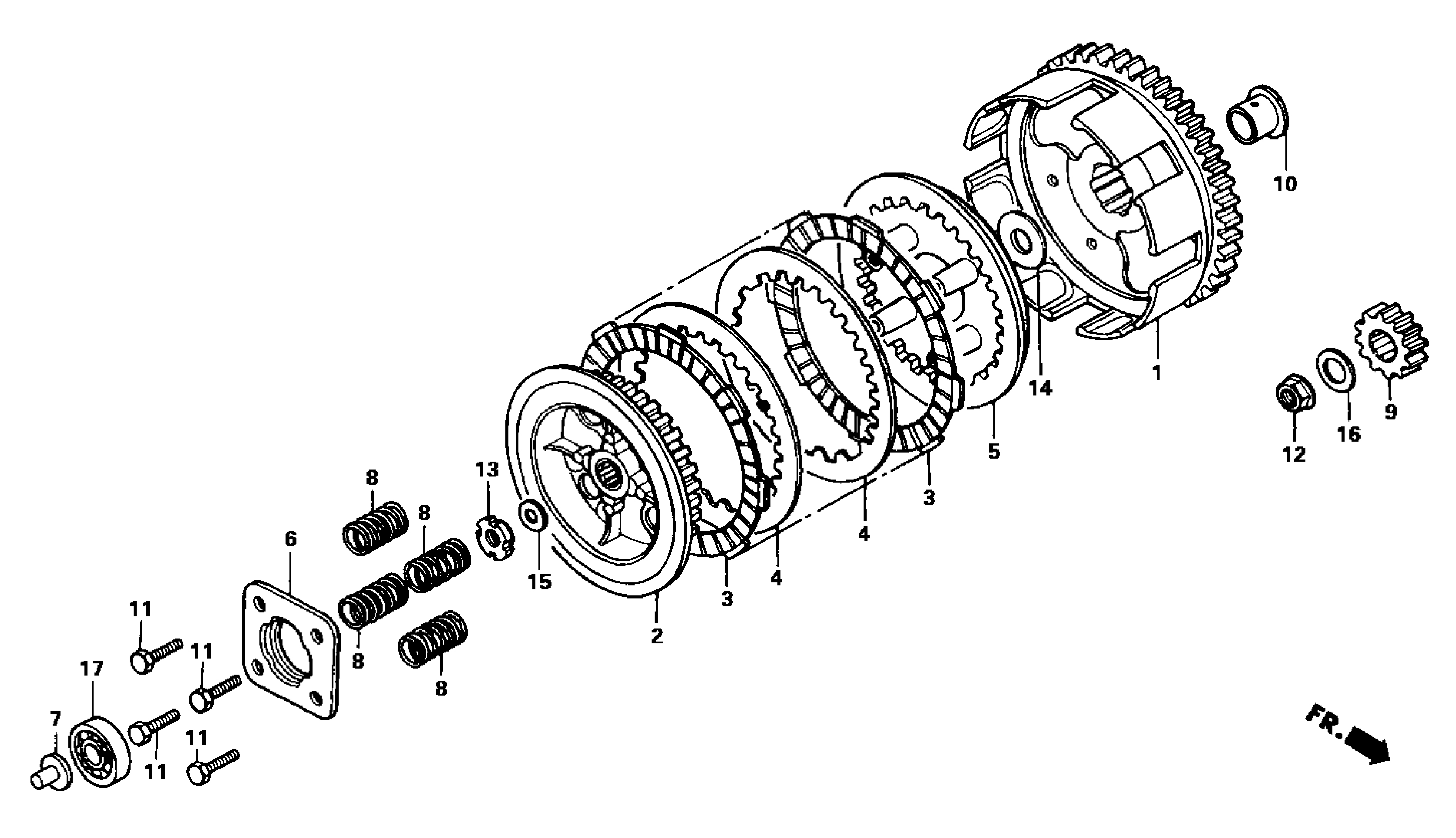 2004 Honda NSR50 - E4 Clutch / Primary Drive Gear