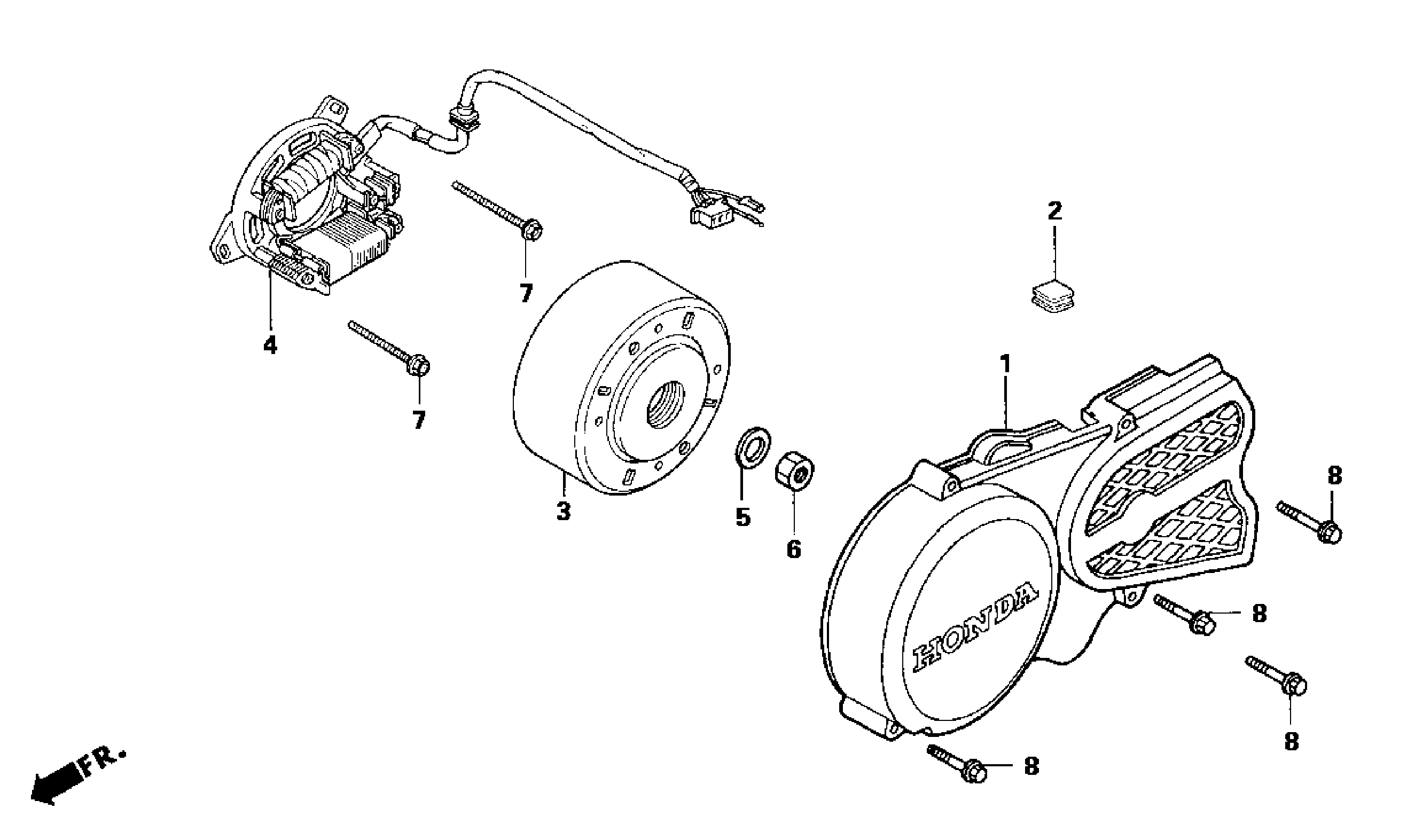 2004 Honda NSR50 - E5 Generator / Left Engine Cover