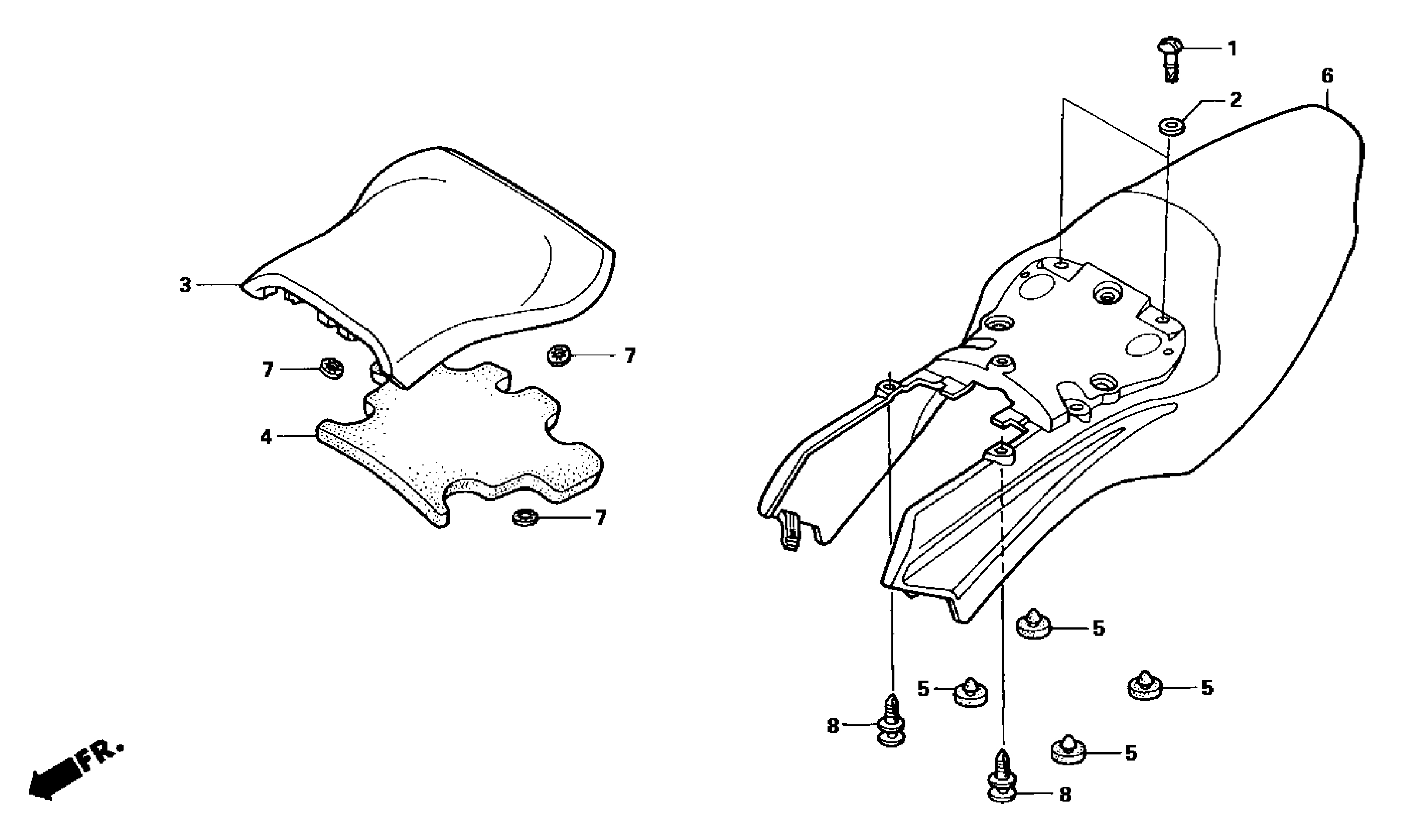 2004 Honda NSR50 - F14 Rear Cowl / Seat
