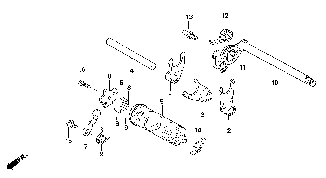 2006 Honda NSF100 Gear Shift Drum / Forks