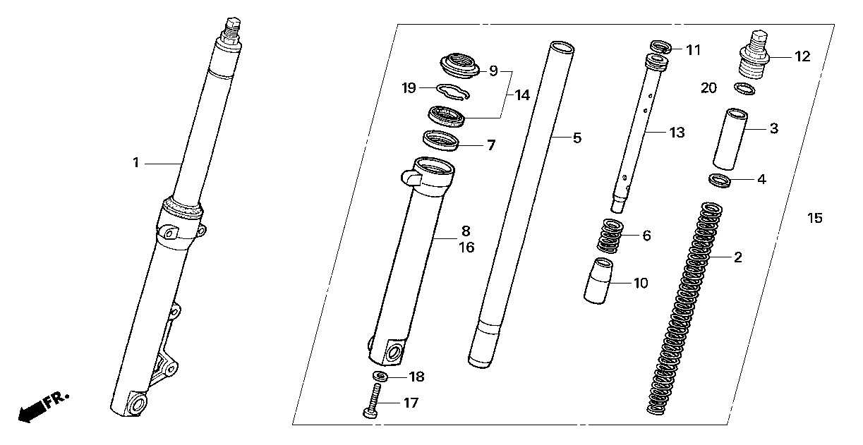 2006 Honda NSF100 Front Forks Front Fork Spring Parts Book Parts for sale