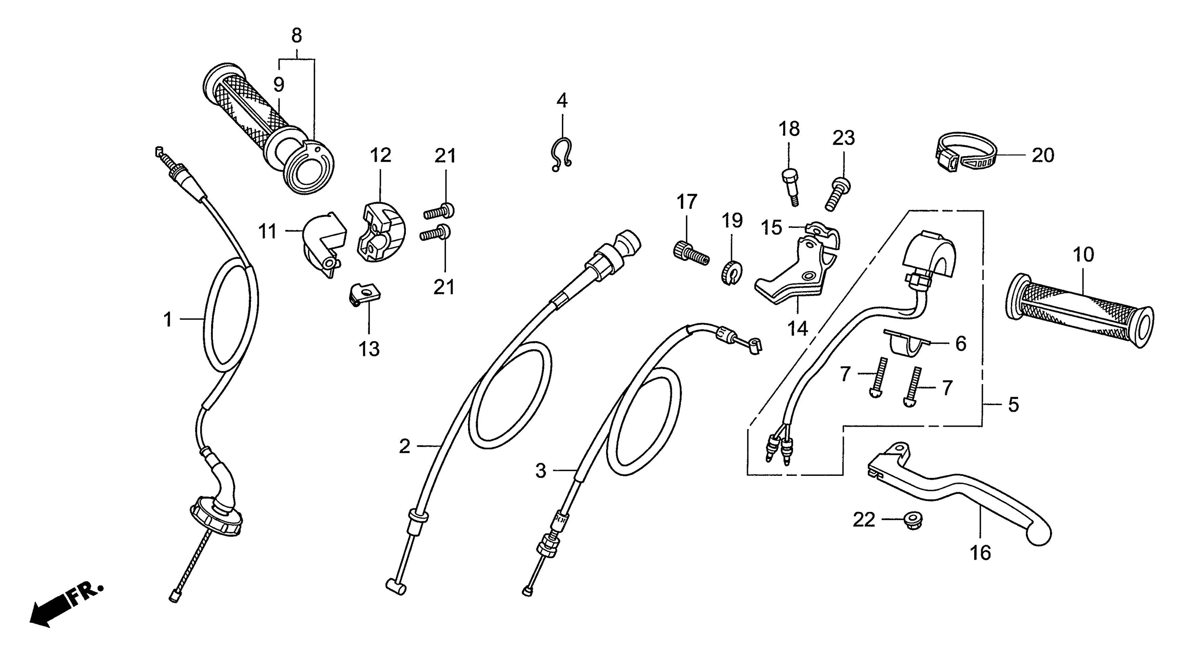 2018 Honda NSF100 Grips Throttle Cable Clutch Lever Cable Switch Parts Book Parts for Sale