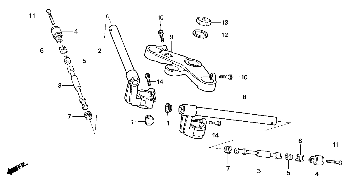 2018 Honda NSF100 Top Fork Clamp Triple Clamp Handlebar Handle Bar Parts Book Parts for Sale