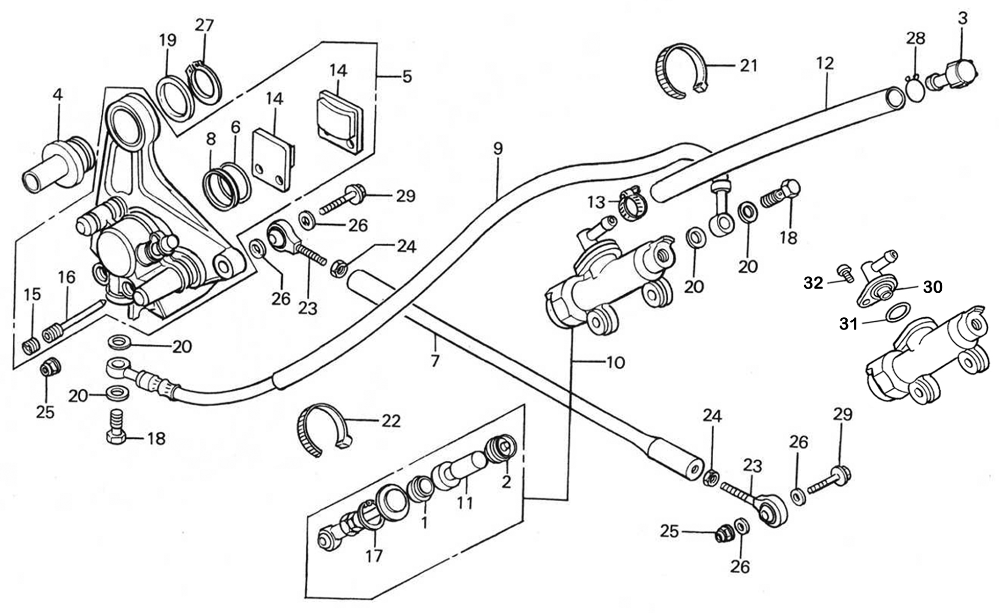 1988 Honda RS125R - F9 Rear Brake Caliper / Master Cylinder Image