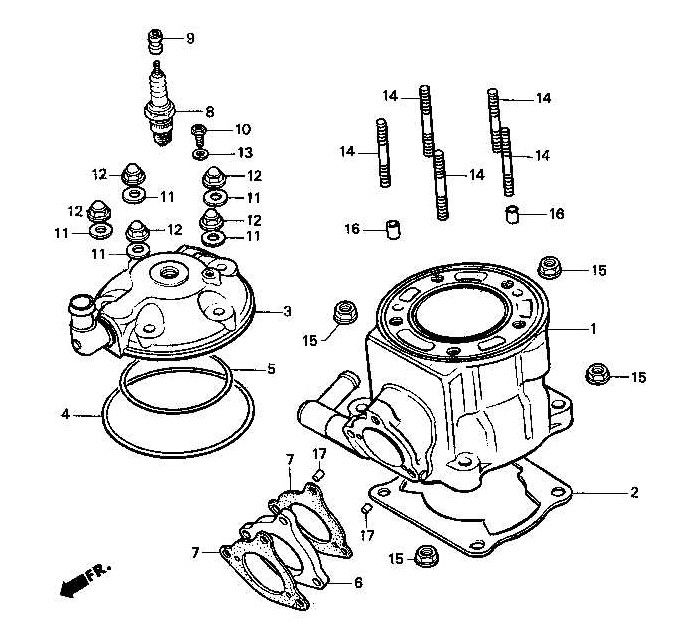 1989 Honda RS125R - E1 Cylinder / Cylinder Head Image