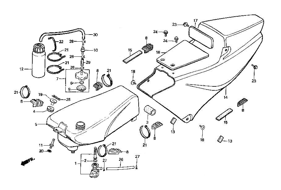 1989 Honda RS125R - F6 Fuel Tank / Seat Image