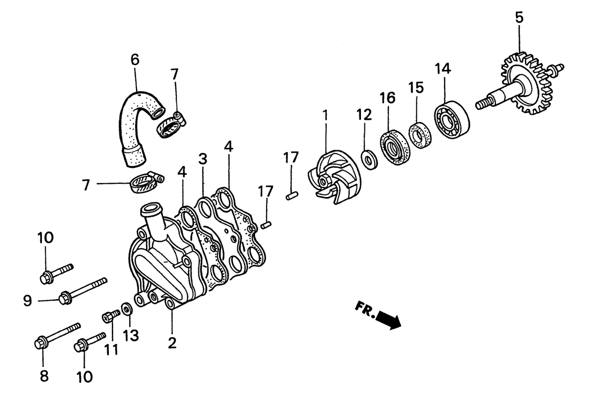 1990 Honda RS125R - E4 Water Pump Image