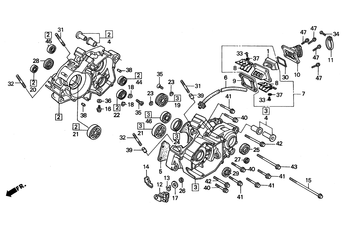 1990 Honda RS125R - E6 Crankcase / Reed Valve Image