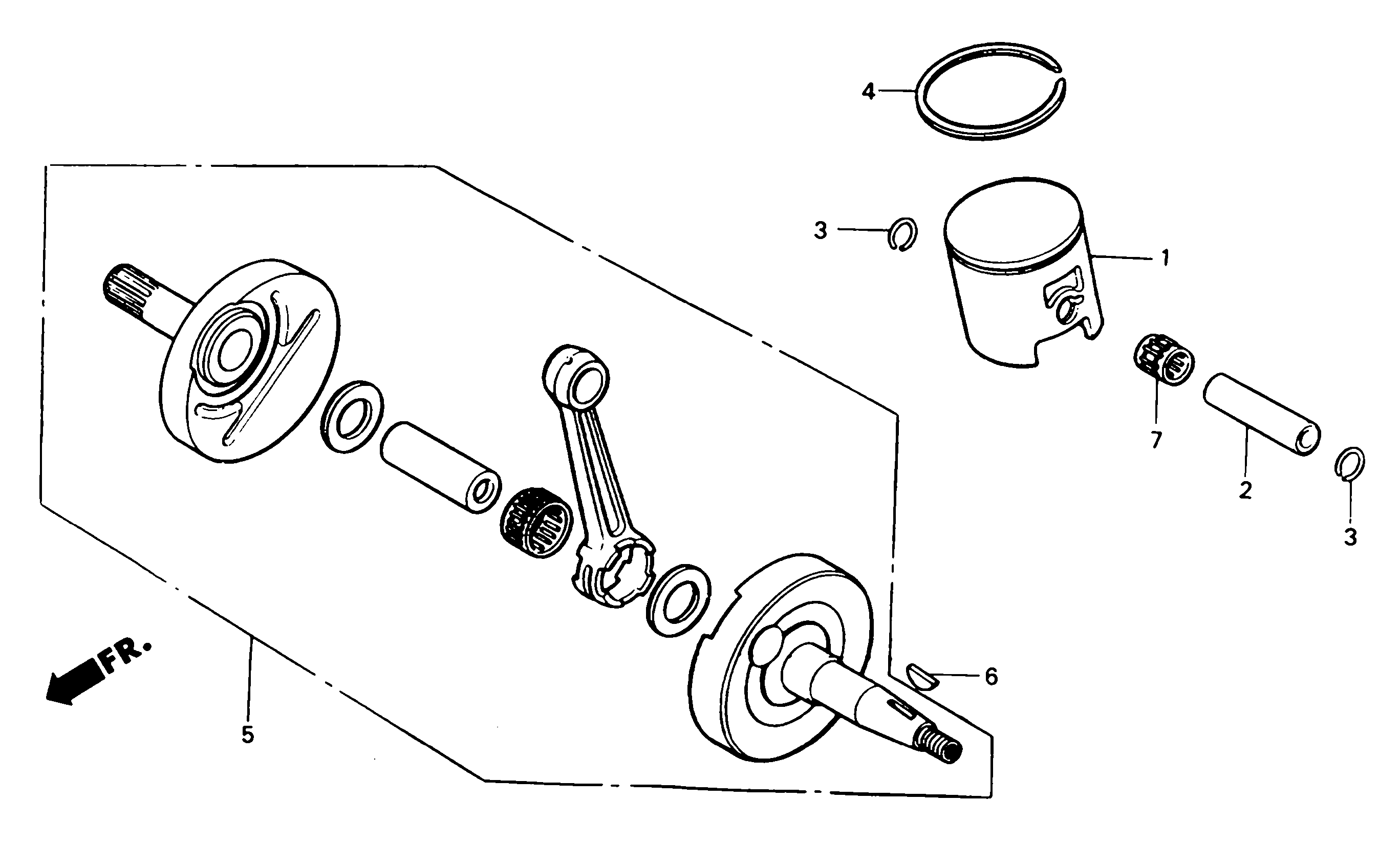 1990 Honda RS125R - E7 Crankshaft / Piston Image