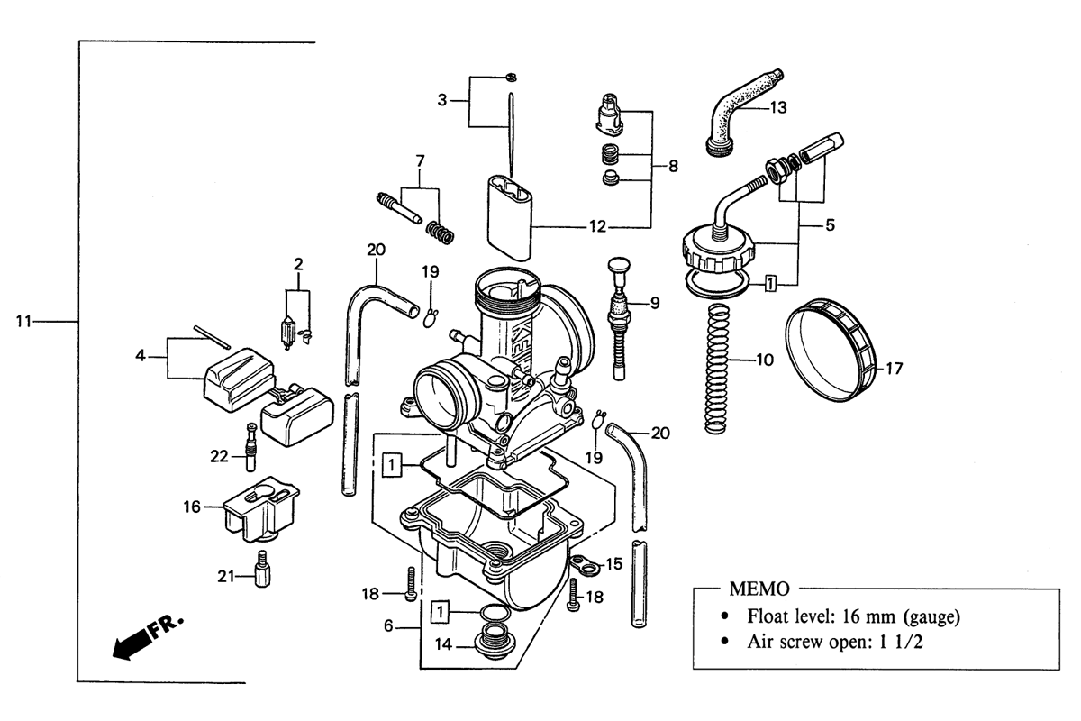 1990 Honda RS125R - E10 Carburetor Image