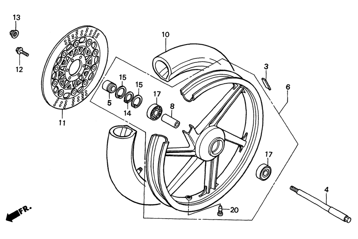 1990 Honda RS125R - F3 Front Wheel Image