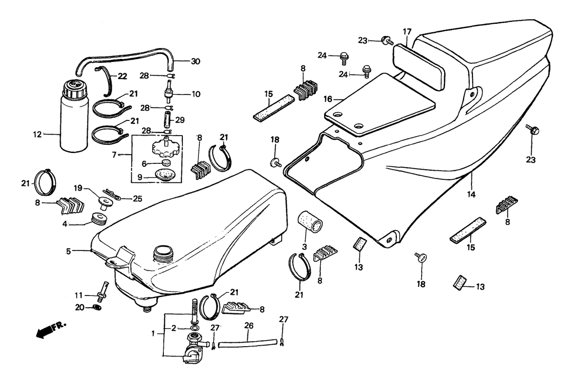 1990 Honda RS125R - F6 Fuel Tank / Seat Image