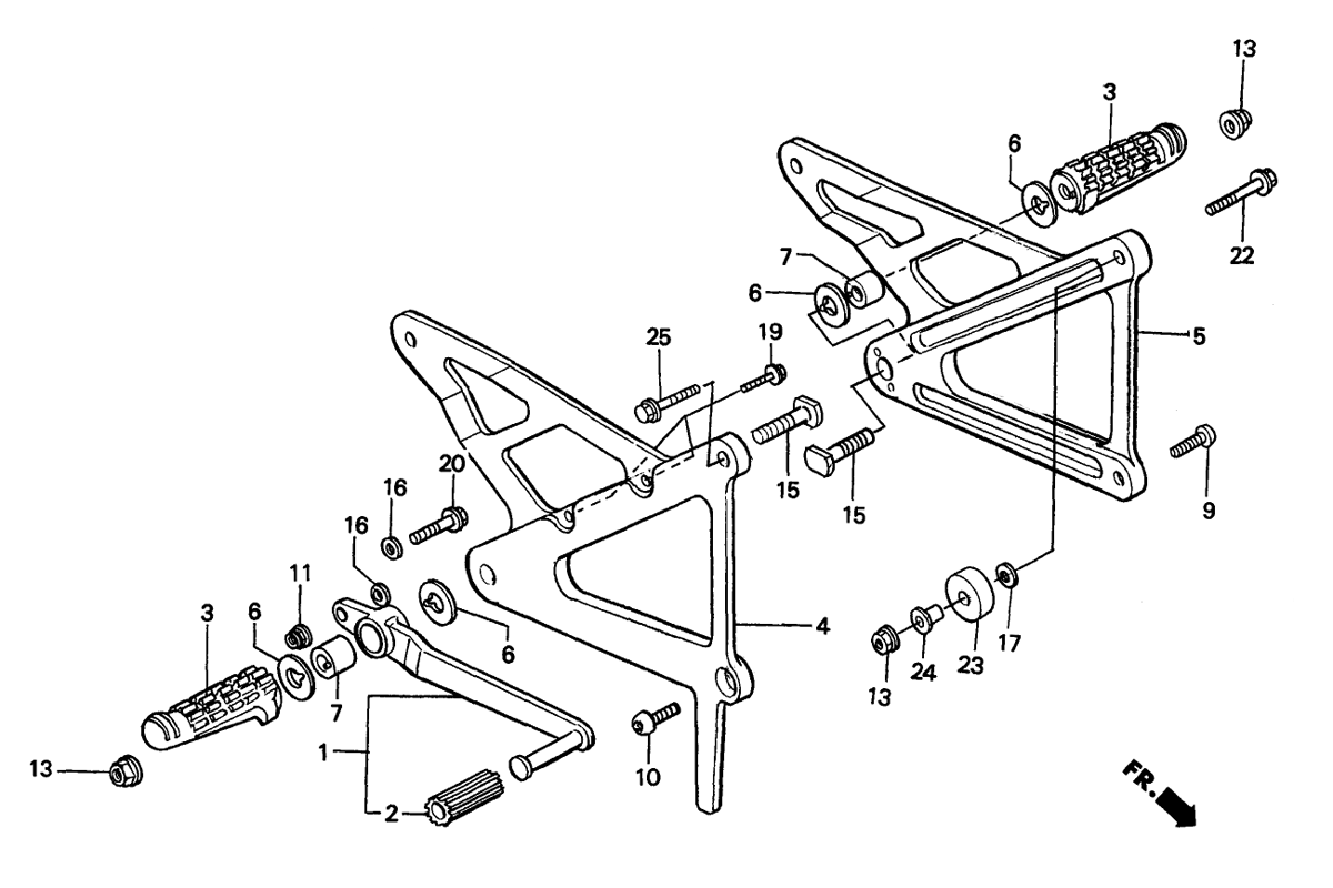 1990 Honda RS125R - F10 Foot Peg / Brake Pedal Image