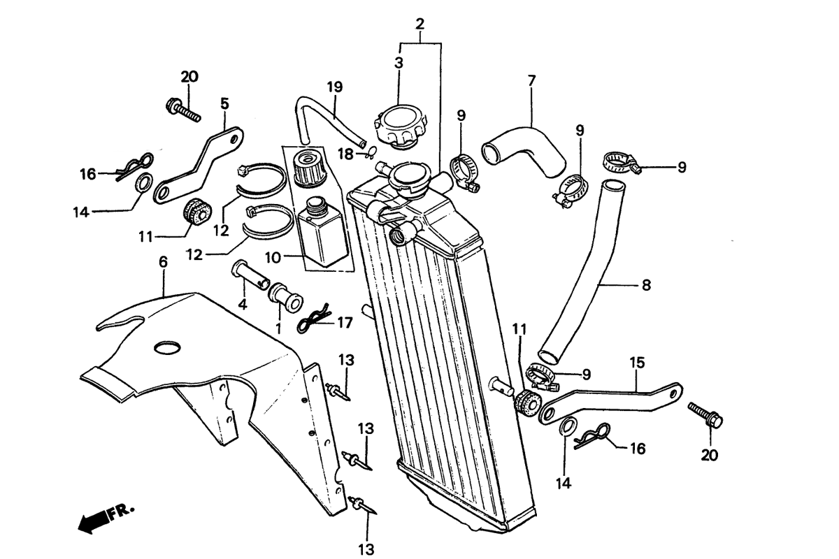 1990 Honda RS125R - F13 Radiator Image