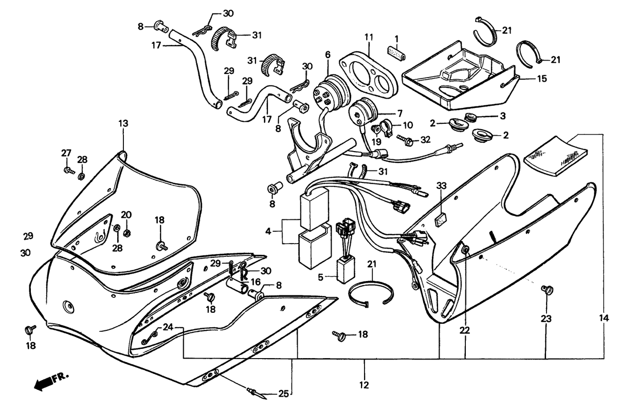 1990 Honda RS125R - F14 Cowl / Tachometer Image