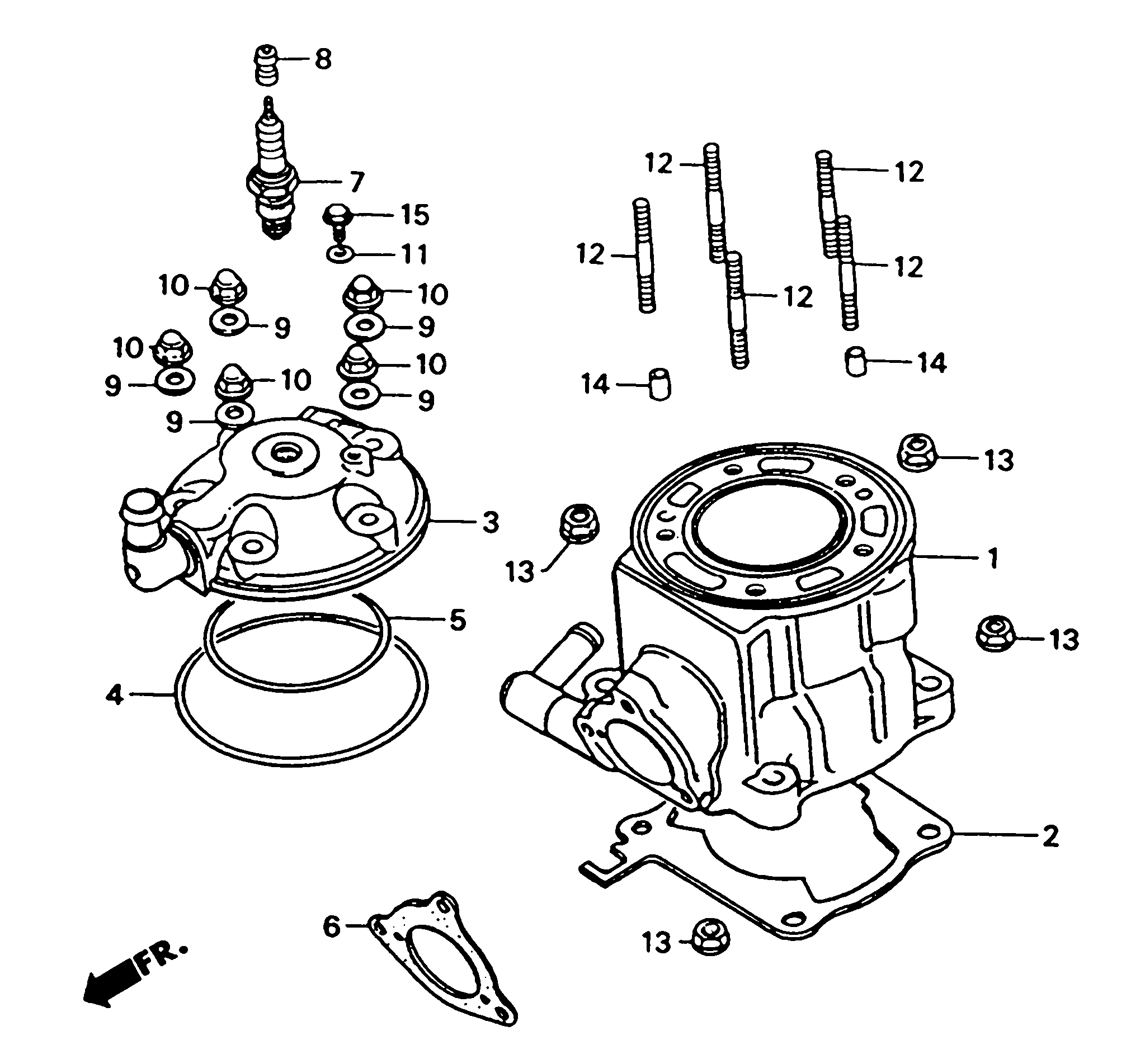 1992 Honda RS125R - E1 Cylinder / Cylinder Head Cylinder / Cylinder Head Image