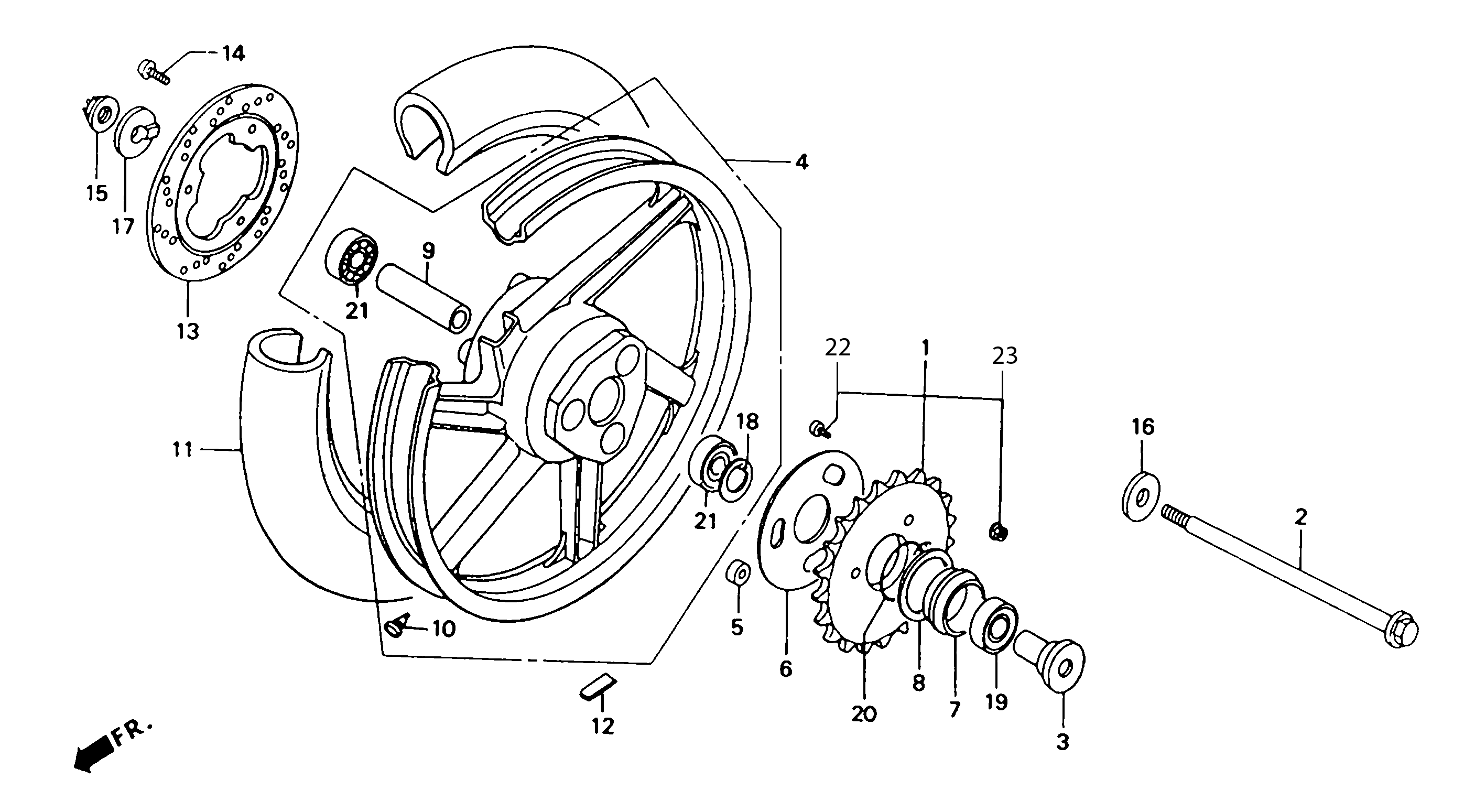 1992 Honda RS125R - F8 Rear Wheel Image