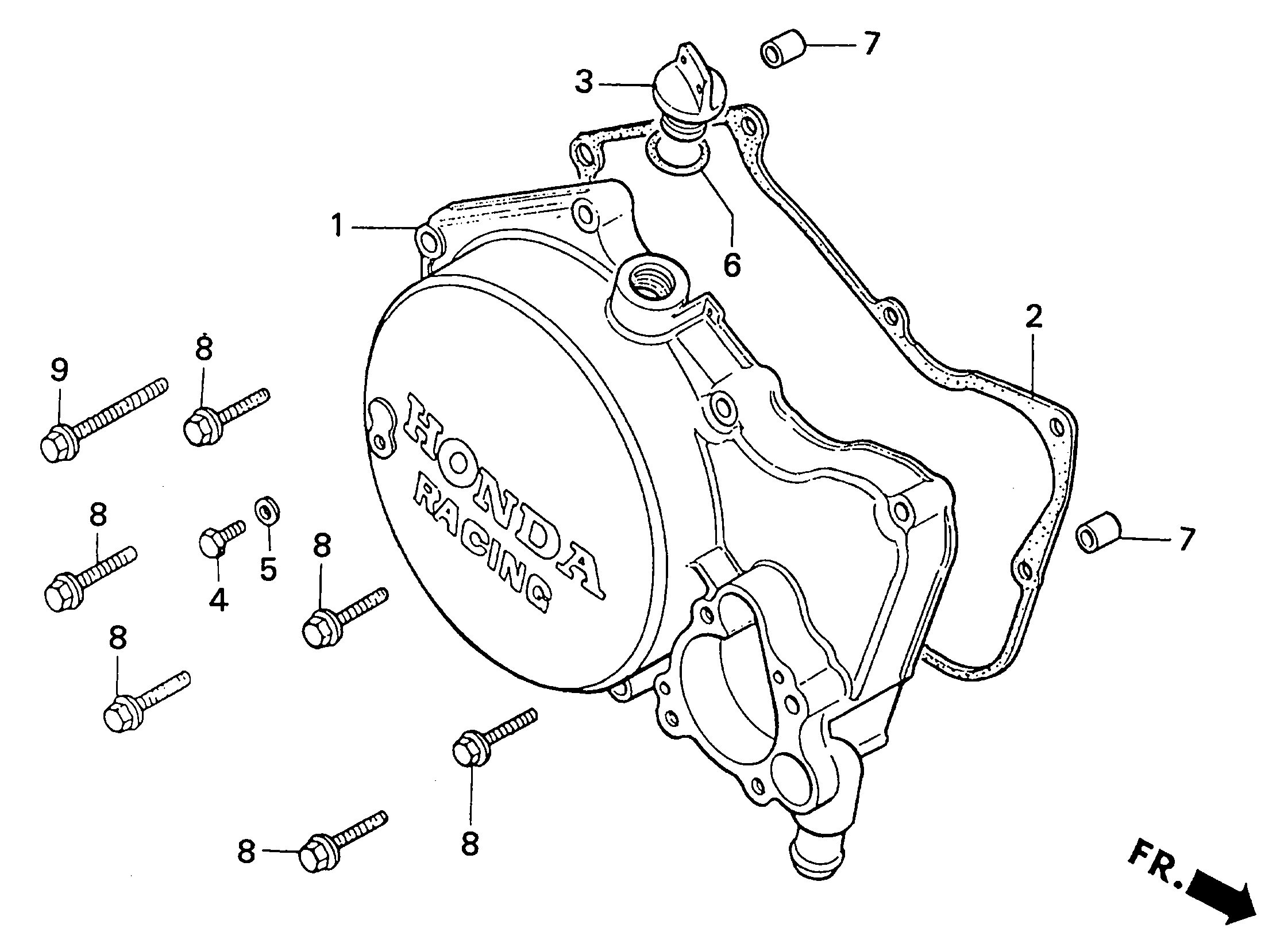 1994 Honda RS125R - E3 Right Crankcase Cover Image