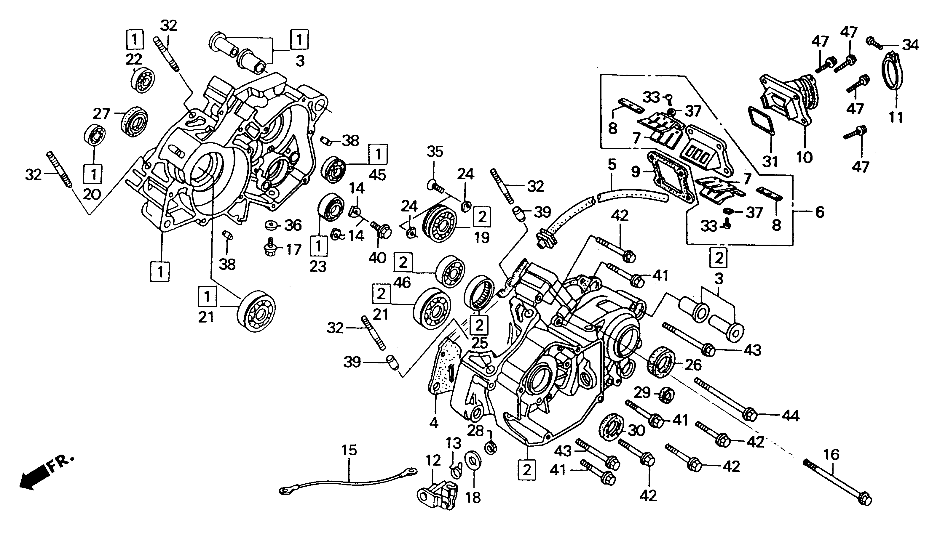 1994 Honda RS125R - E6 Crankcase / Reed Valve Crankcase Image