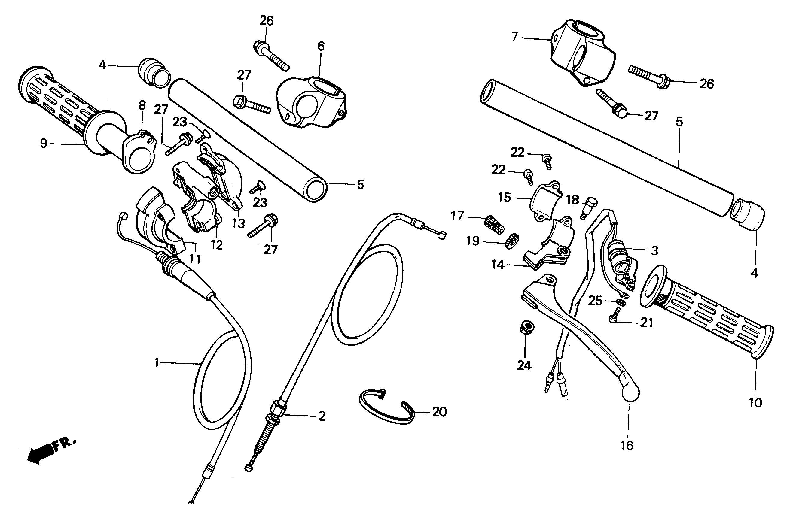 1994 Honda RS125R - F1 Handle Bar / Cables / Clutch Lever Handle Bar / Cables Image