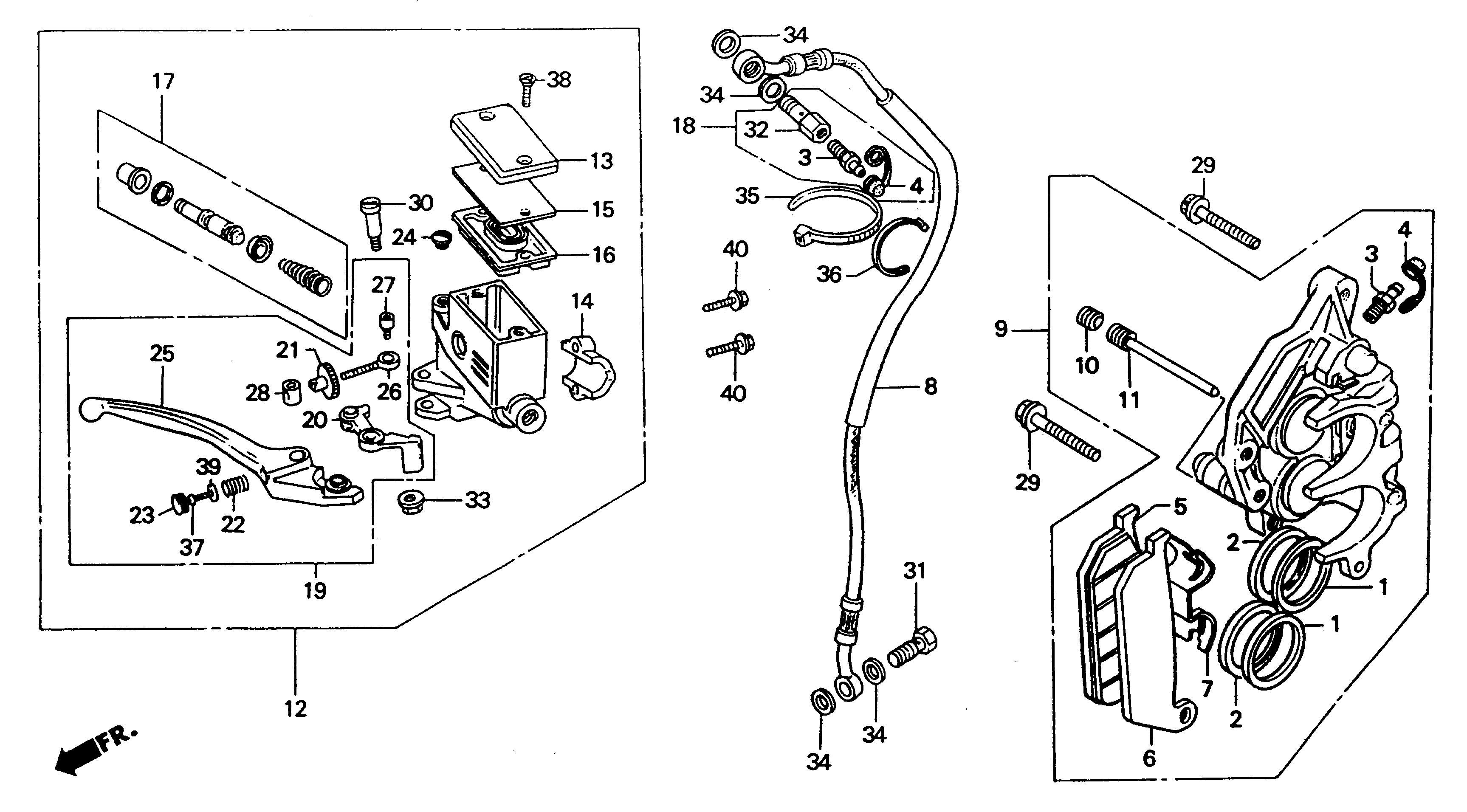 1994 Honda RS125R - F4 Front Brake Caliper / Master Cylinder Image
