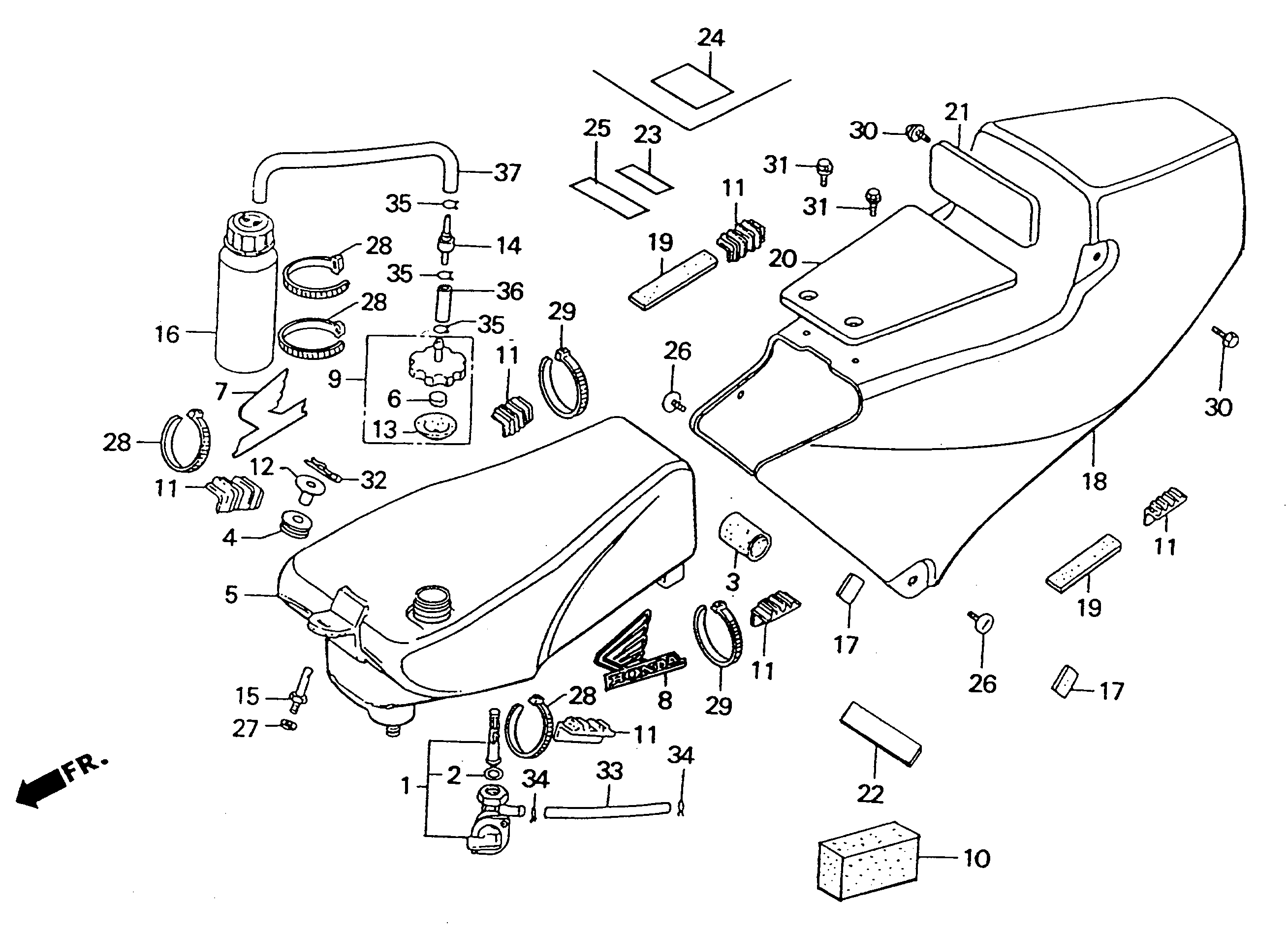 1994 Honda RS125R - F6 Fuel Tank / Seat Image