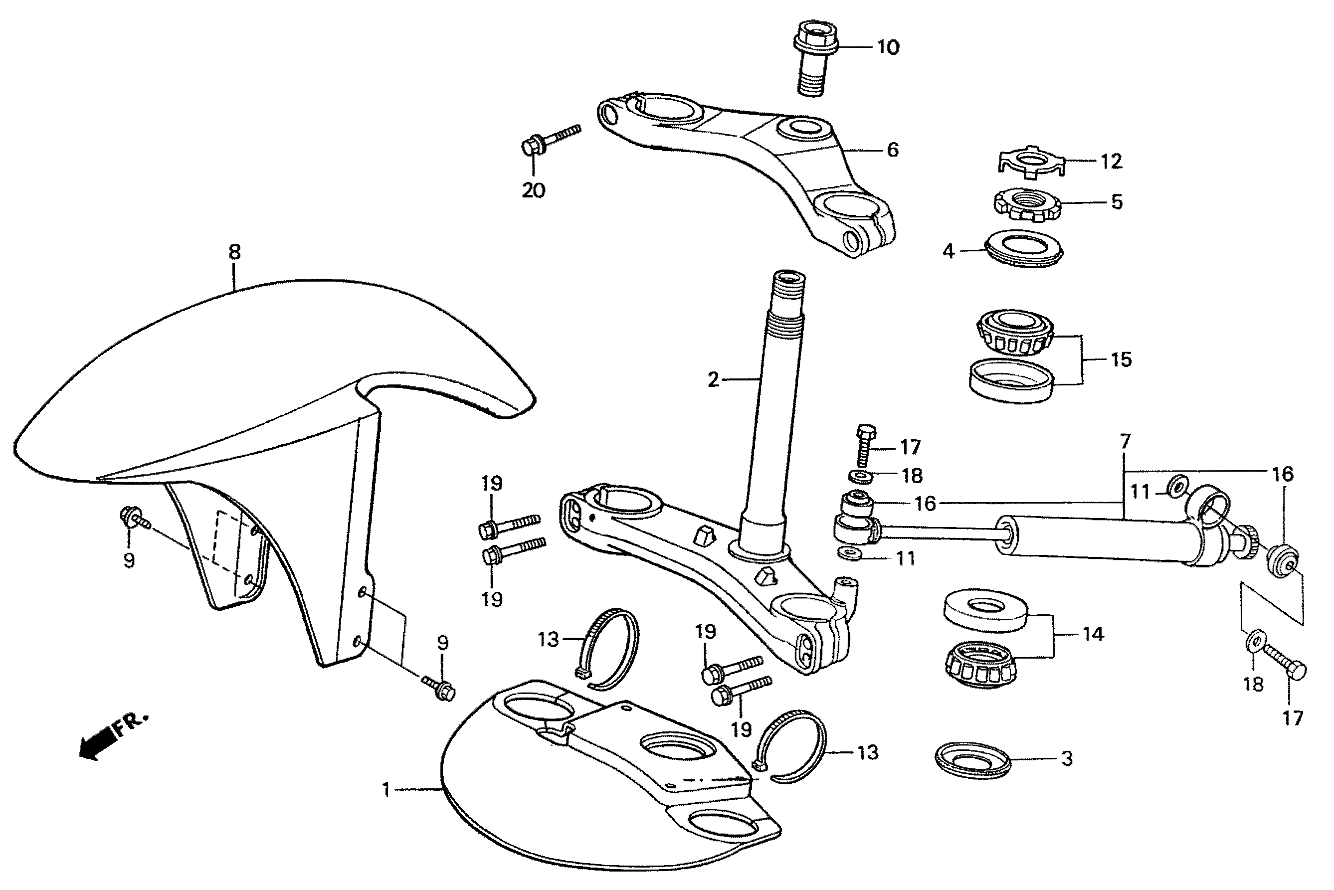 1996 Honda RS125R - F4 Steering Stem / Steering Damper / Front Fender Image