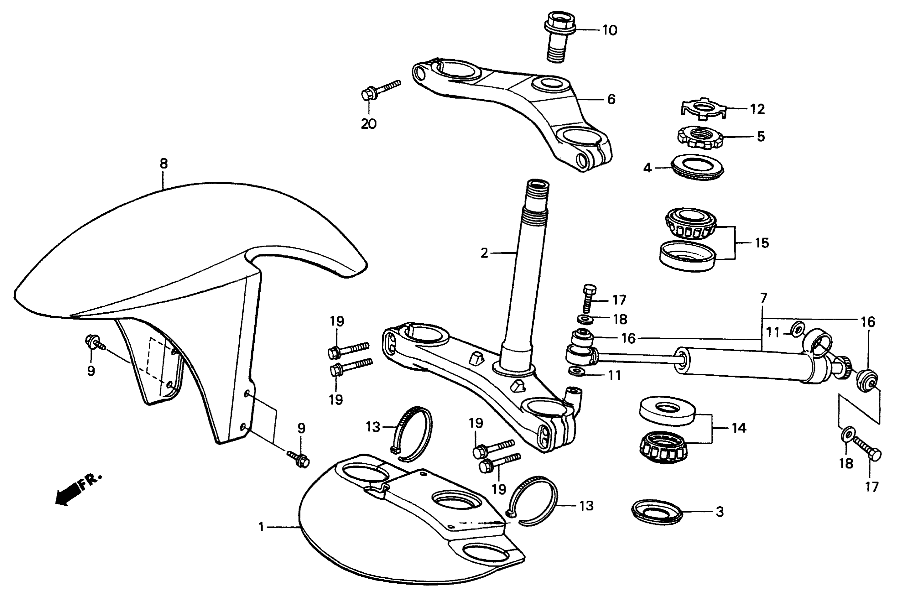 1997 Honda RS125R - F4 Steering Stem / Steering Damper / Front Fender Image