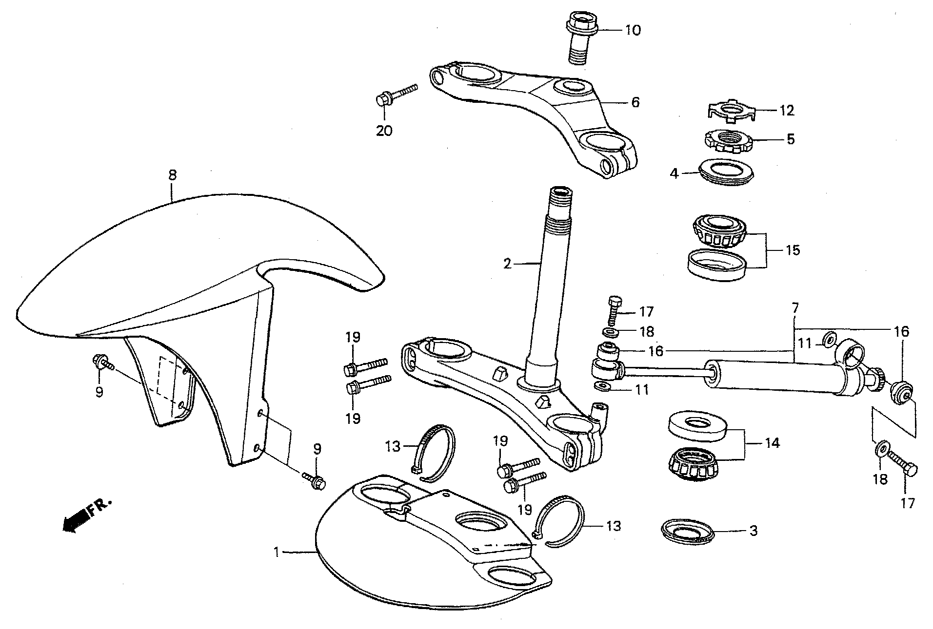 1999 Honda RS125R - F4 Steering Stem / Steering Damper / Front Fender Image
