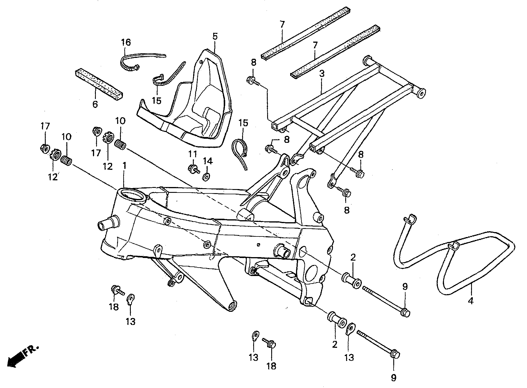 2000 Honda RS125R - F15 Frame Body / Stand / Carburetor Box Image