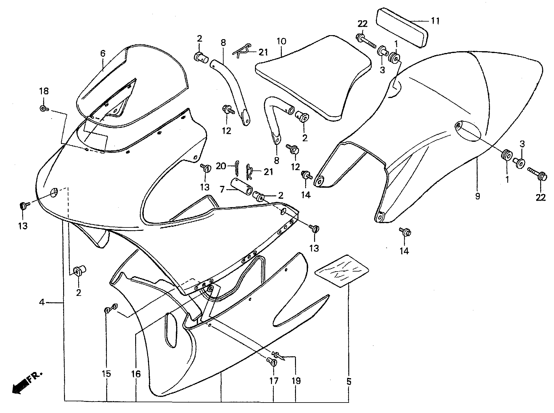 2000 Honda RS125R - F17 Cowl / Seat / Windscreen Image
