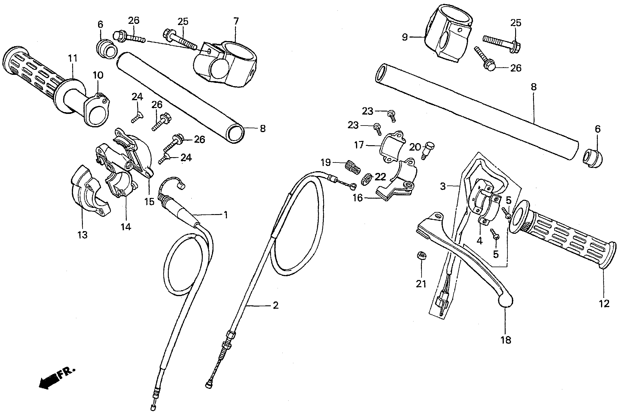 2001 Honda RS125R - F2 Handlebar / Cable / Switch / Clutch Lever Image