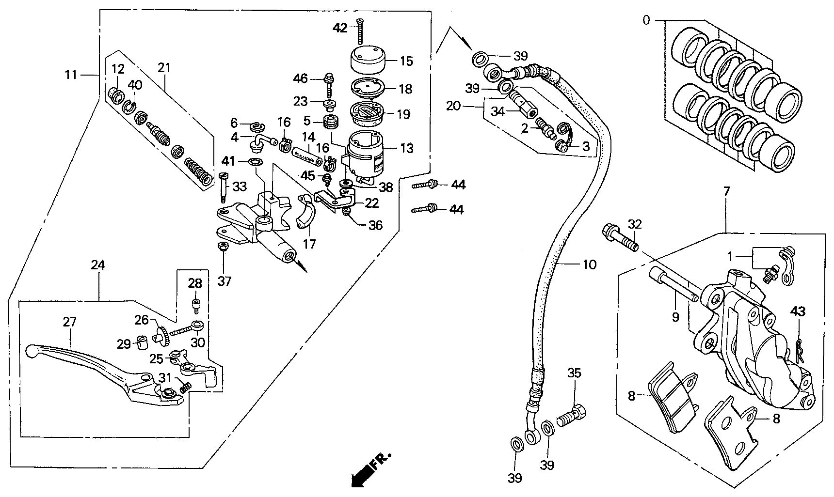2002 Honda RS125R - F3 Front Brake Caliper / Master Cylinder Image