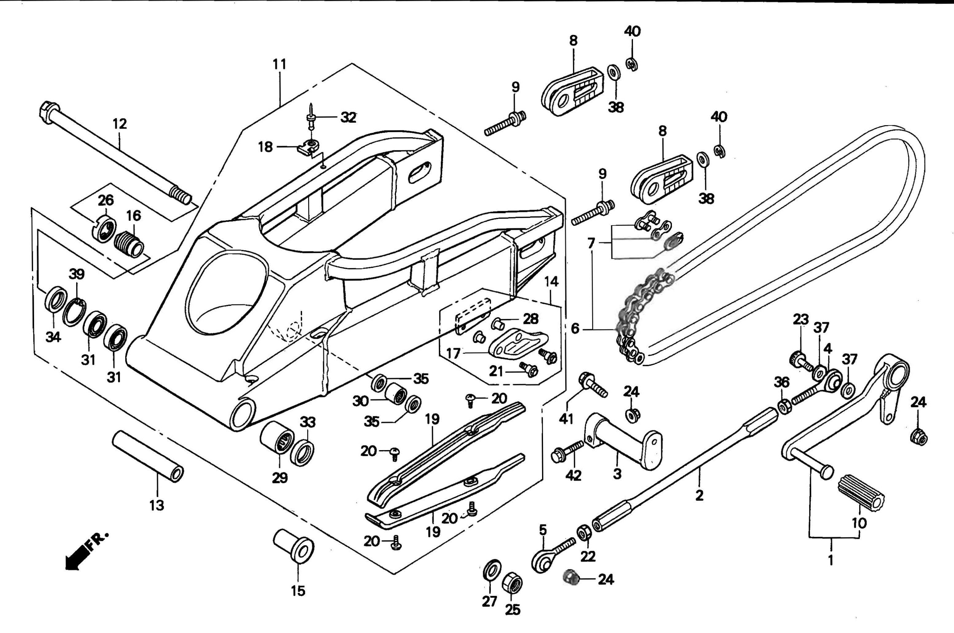 2002 Honda RS125R - F12 Rear Swingarm / Gear Shift Pedal Image