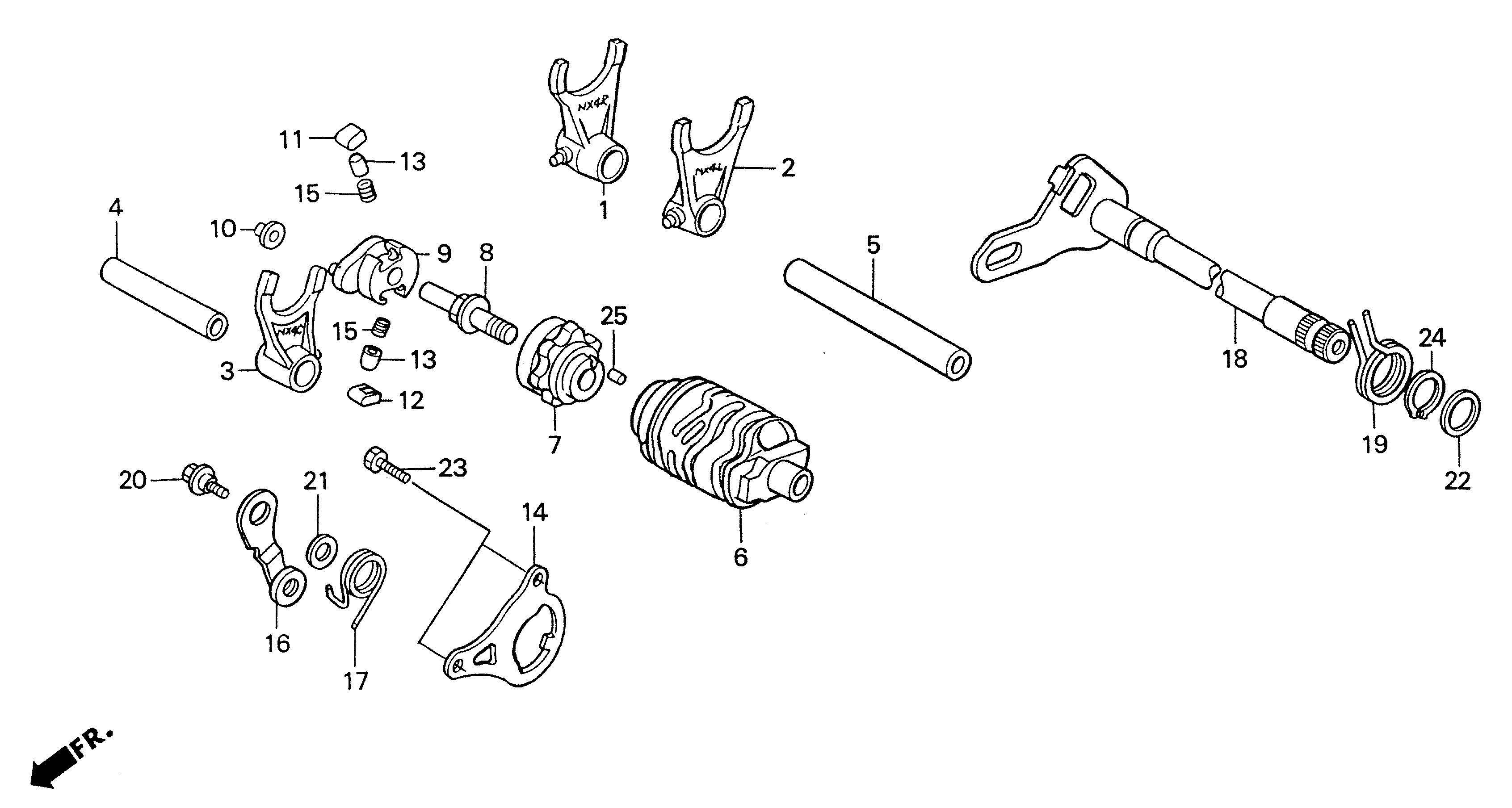 2004 Honda RS125R - E9 Gear Shift Drum / Shift Fork Image