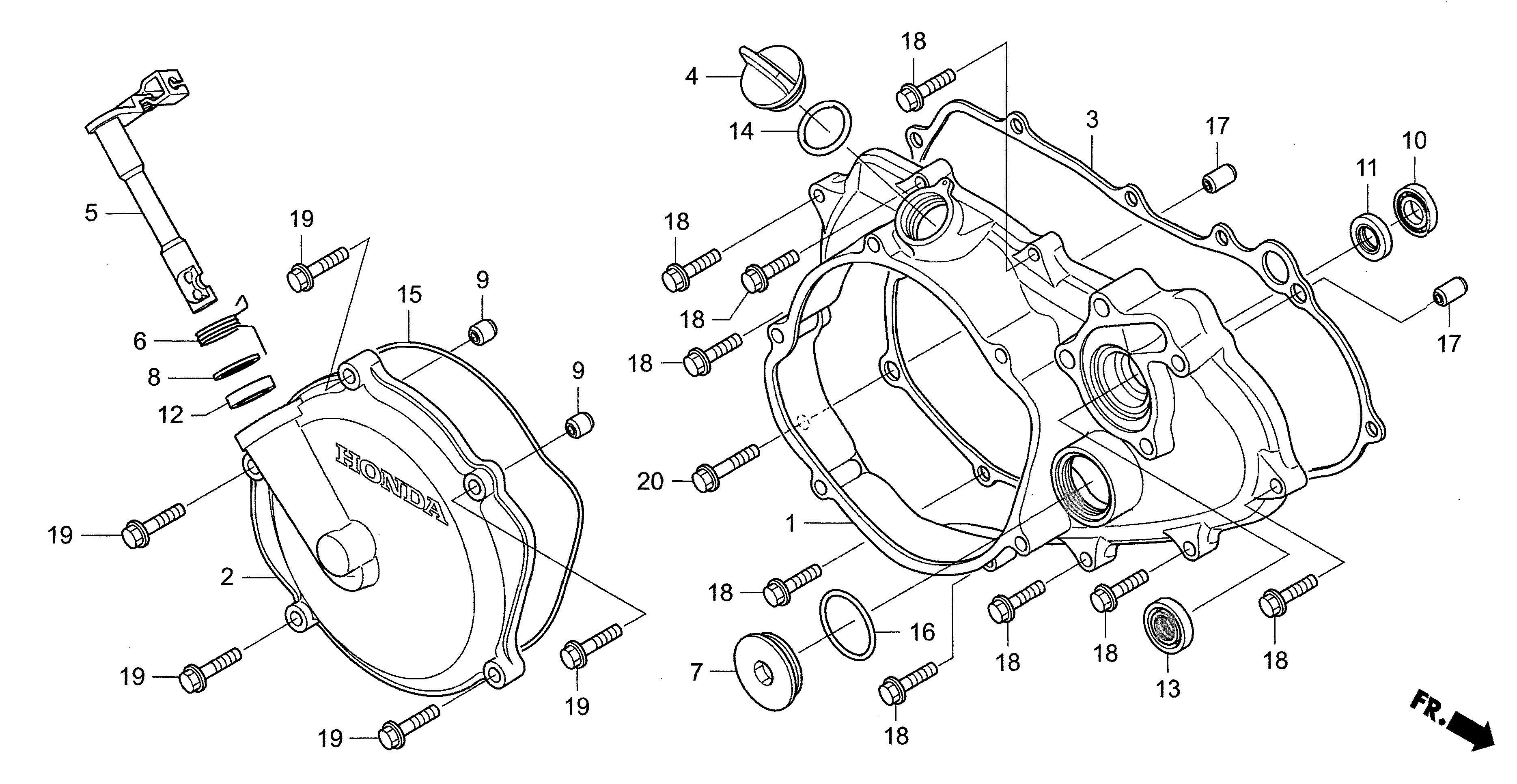 Technical Sports One, LLC 2012 Honda NSF250 Right Crankcase Cover Image