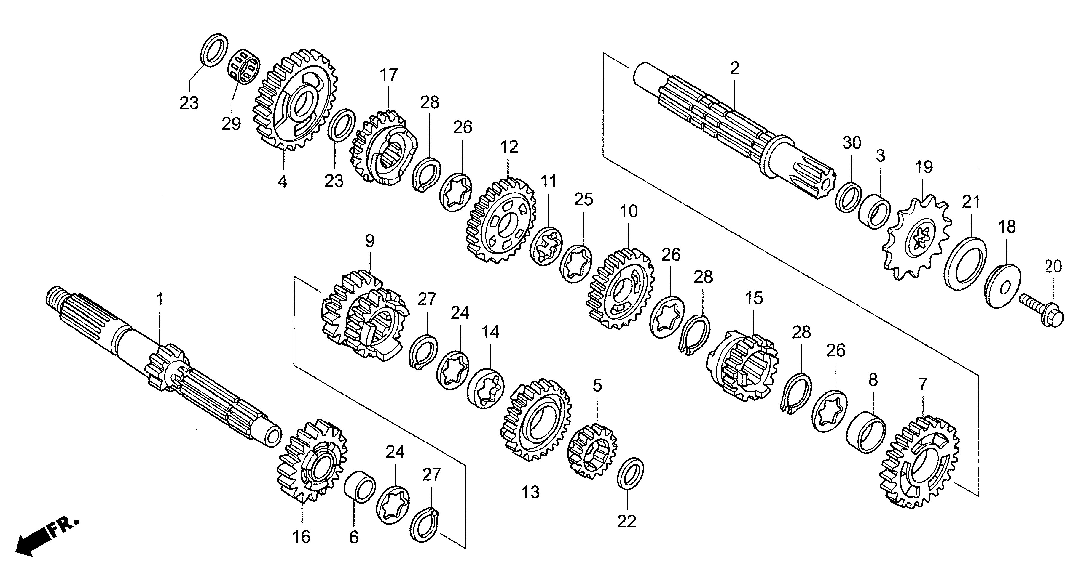 Technical Sports One, LLC 2012 Honda NSF250 Transmission Image