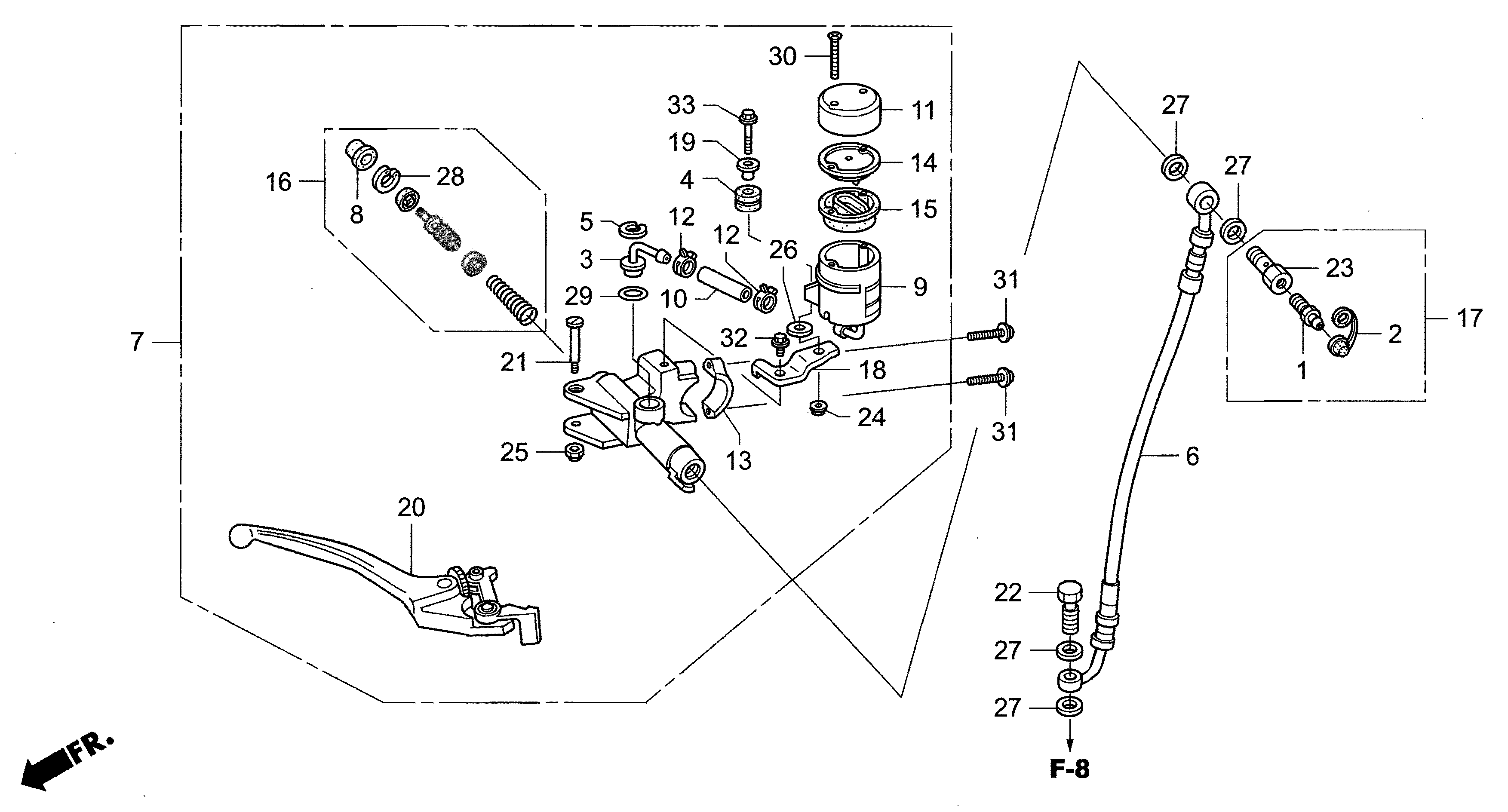 Technical Sports One, LLC 2012 Honda NSF250 Front Brake Master Cylinder Image