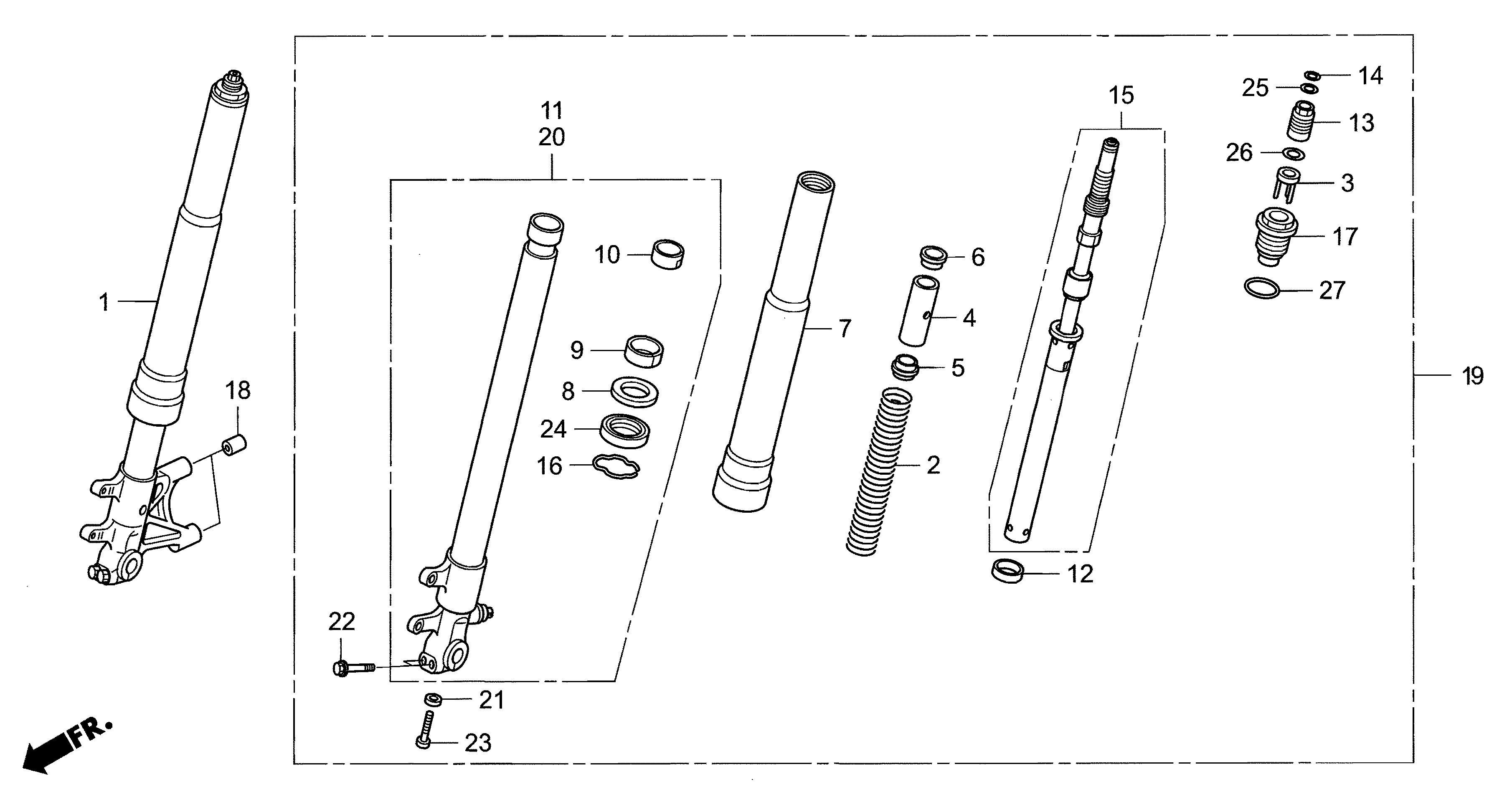 Technical Sports One, LLC 2012 Honda NSF250 Front Fork Image