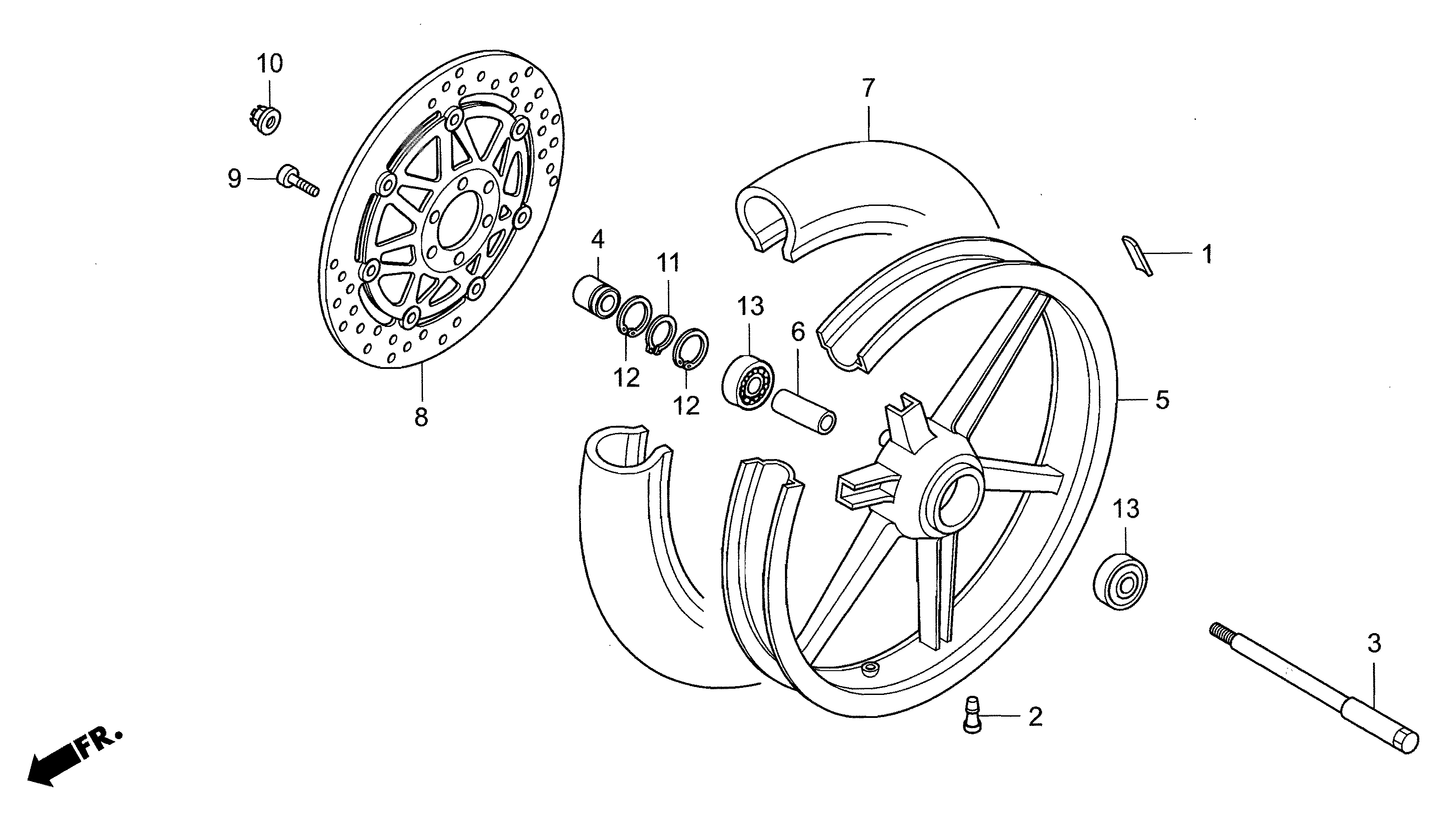 Technical Sports One, LLC 2012 Honda NSF250 Front Wheel Image
