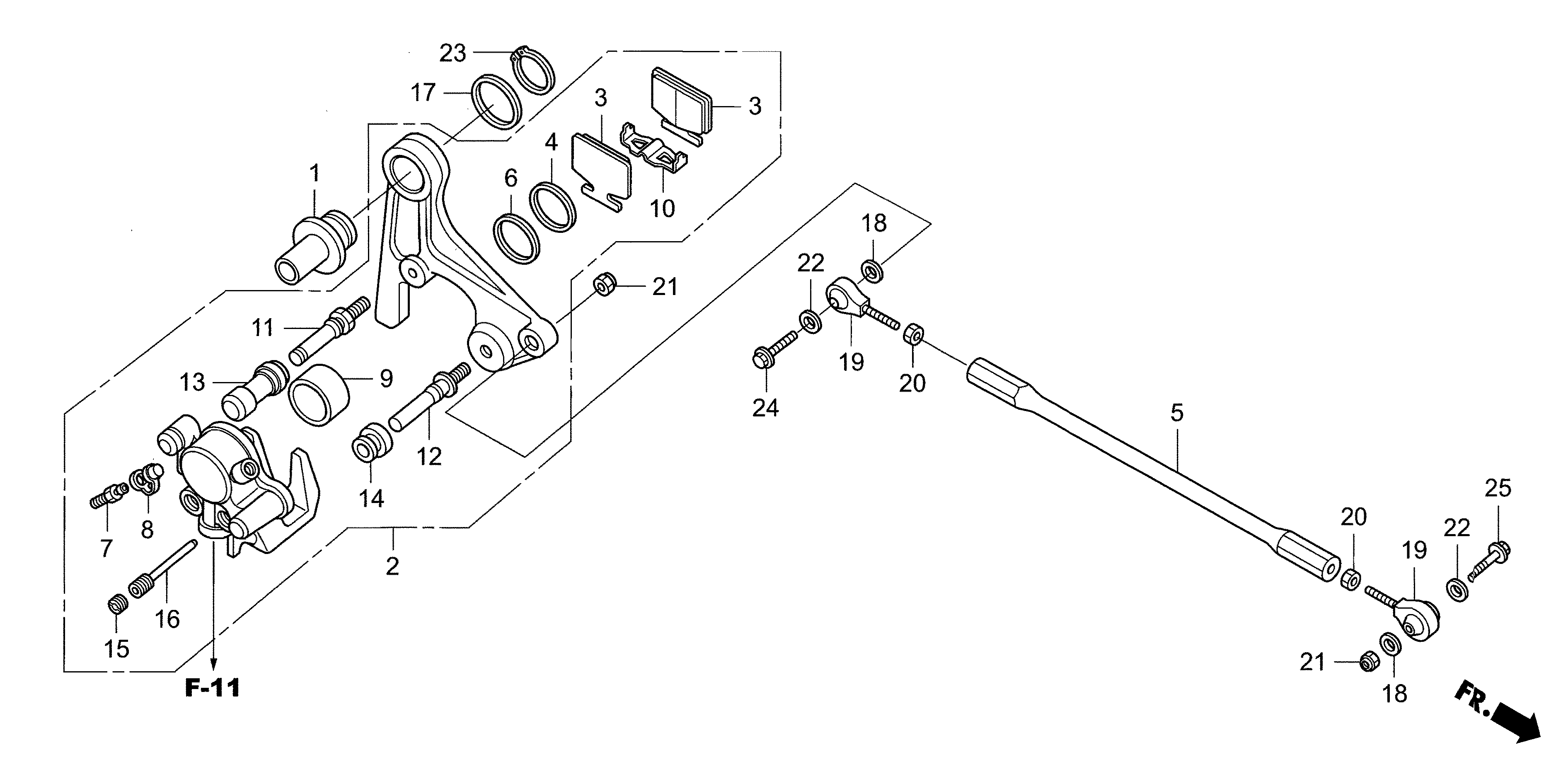 Technical Sports One, LLC 2012 Honda NSF250 Rear Brake Caliper Image