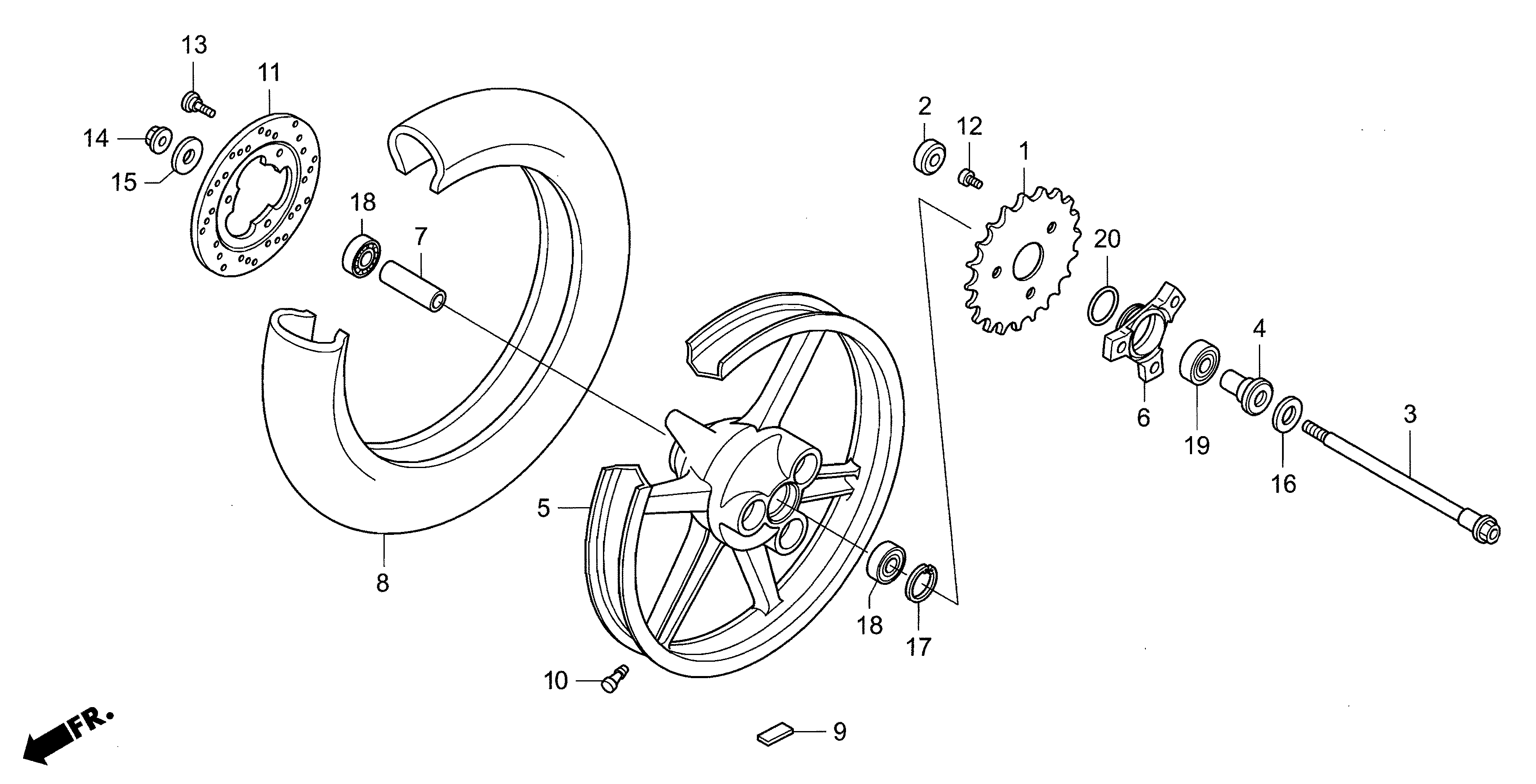 Technical Sports One, LLC 2012 Honda NSF250 Rear Wheel Image
