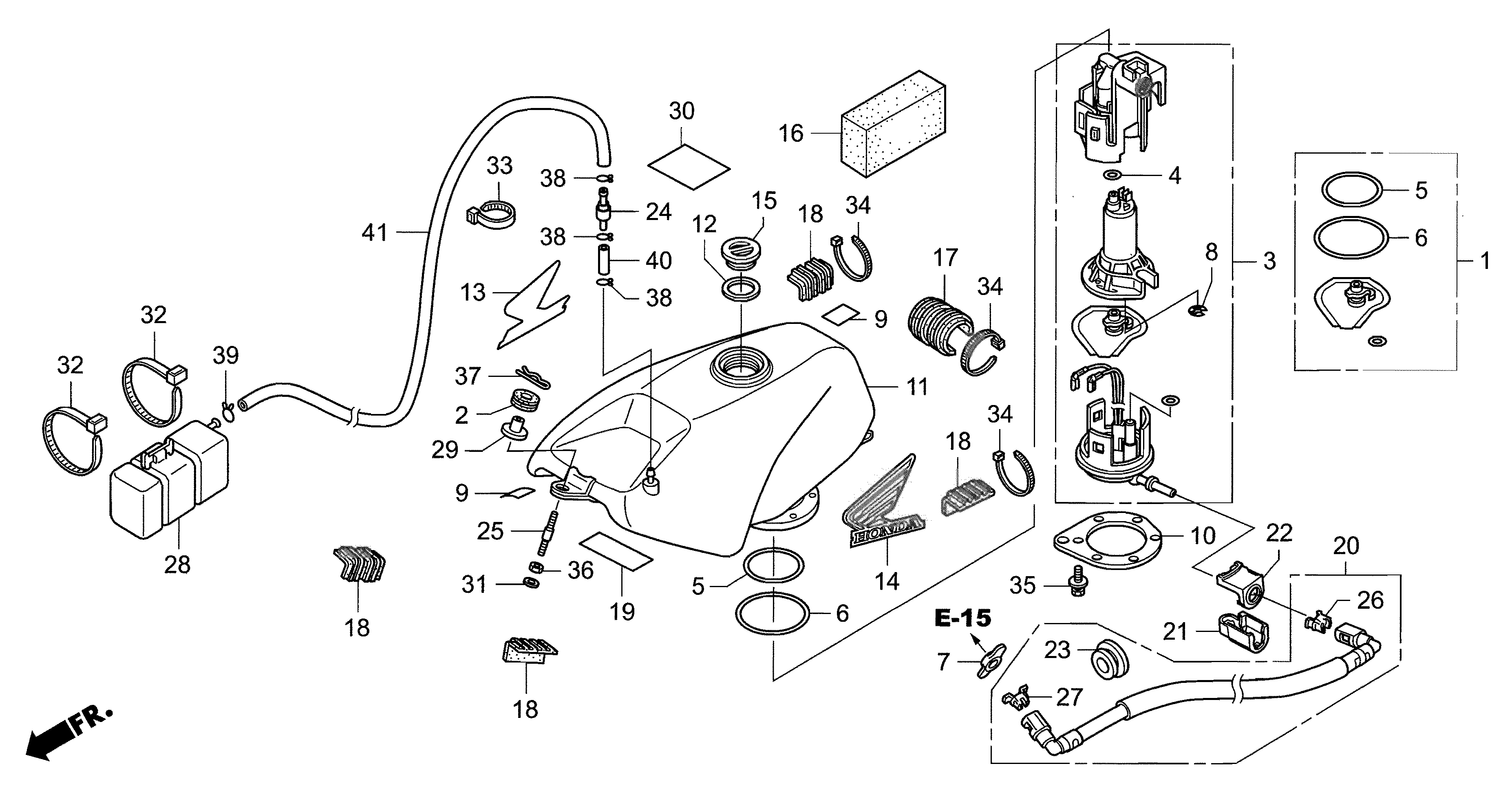 Technical Sports One, LLC 2012 Honda NSF250 Fuel Tank / Fuel Pump Image